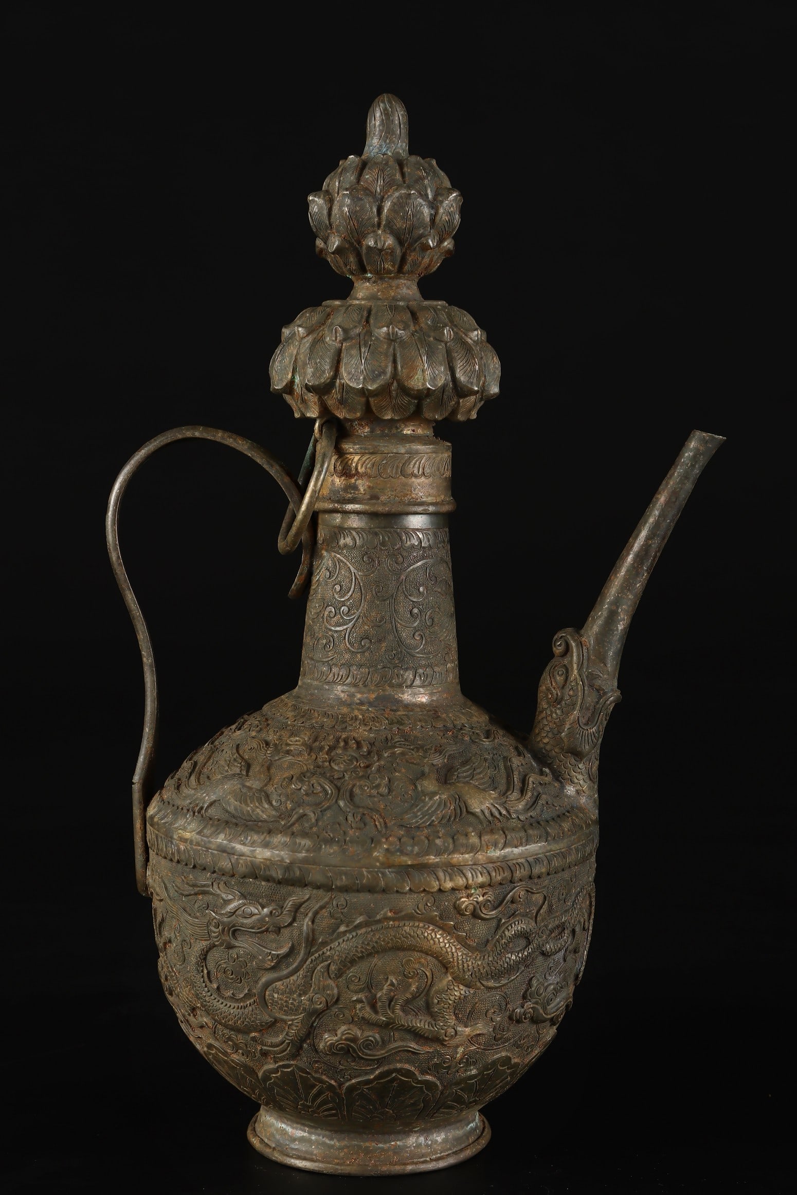 A Exquisite Copper Dragon Pattern Ewer - 3