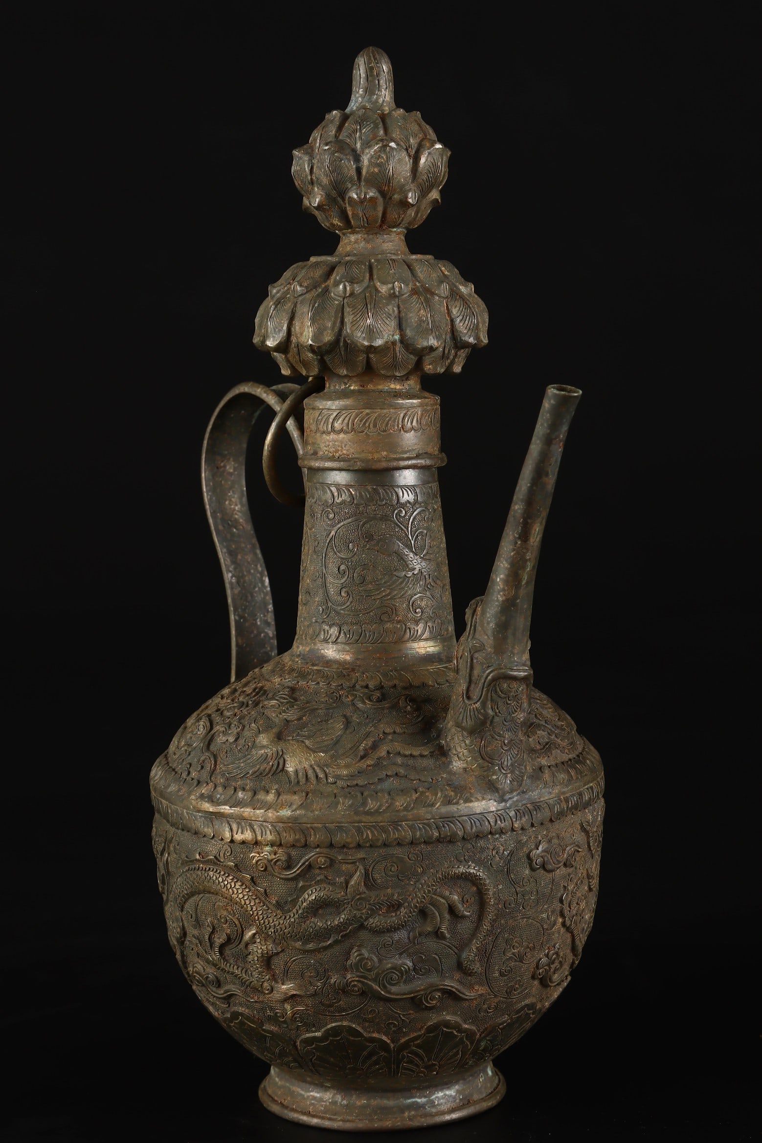 A Exquisite Copper Dragon Pattern Ewer - 4