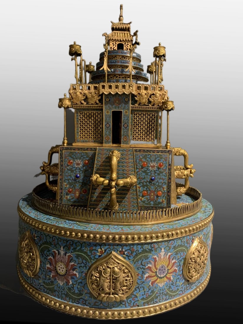 A Exquisite Cloisonne Mandala Ornament: A Exquisite Cloisonne Mandala Ornament,Qing Dynasty, China,Qianlong Four-character Mark,Size:18.1inx24.4in,Weight:20500g
