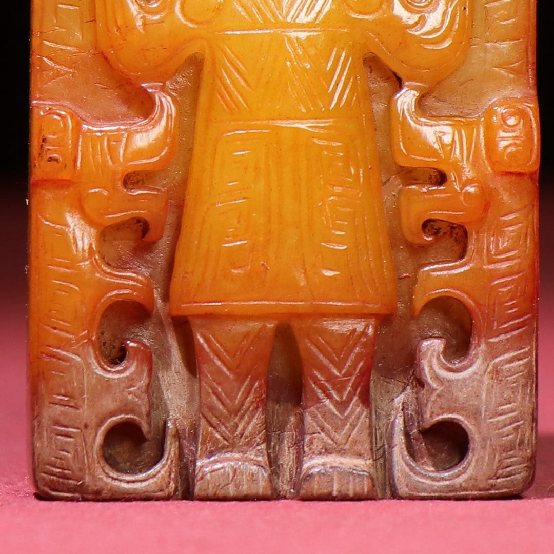 A Exquisite Hetian Jade Figures Pattern Brand - 3