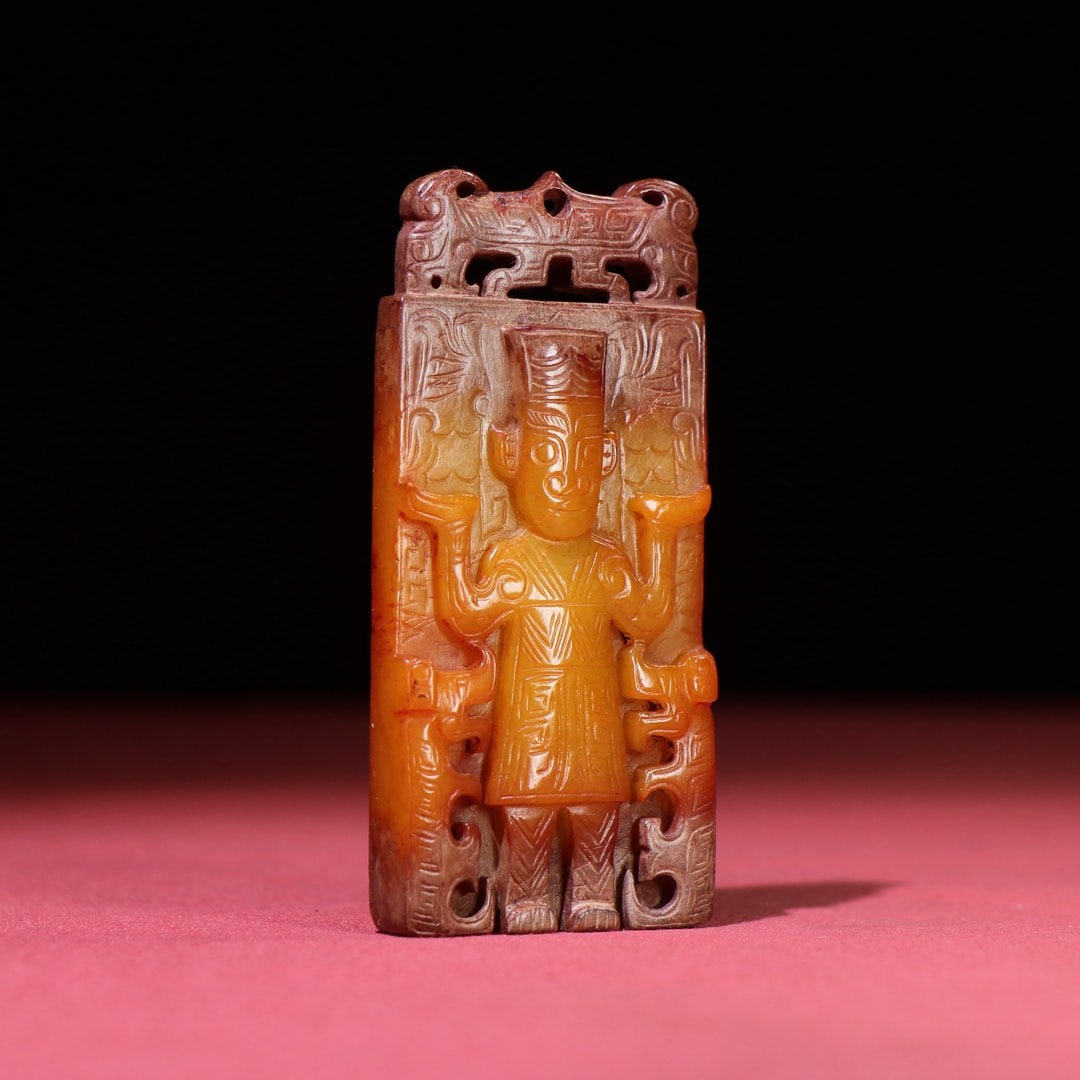 A Exquisite Hetian Jade Figures Pattern Brand - 4