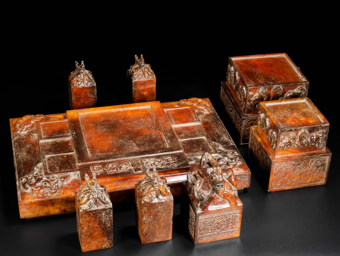 A Exquisite Hotan Jade Dragon Pattern Seal - 8