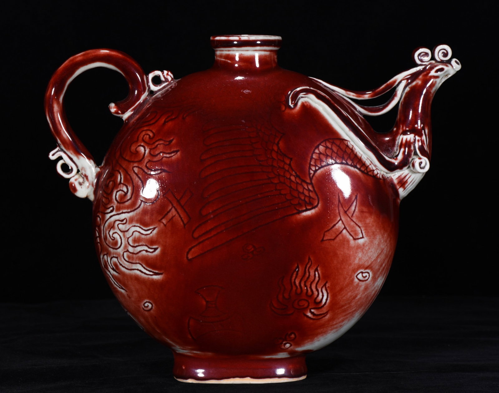 A Exquisite Red Glazed Phoenix Head Ewer (1 of 9)