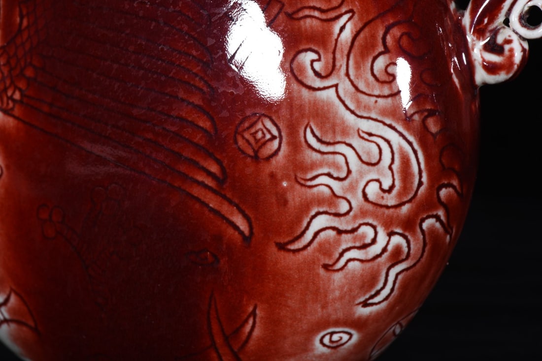 A Exquisite Red Glazed Phoenix Head Ewer - 6