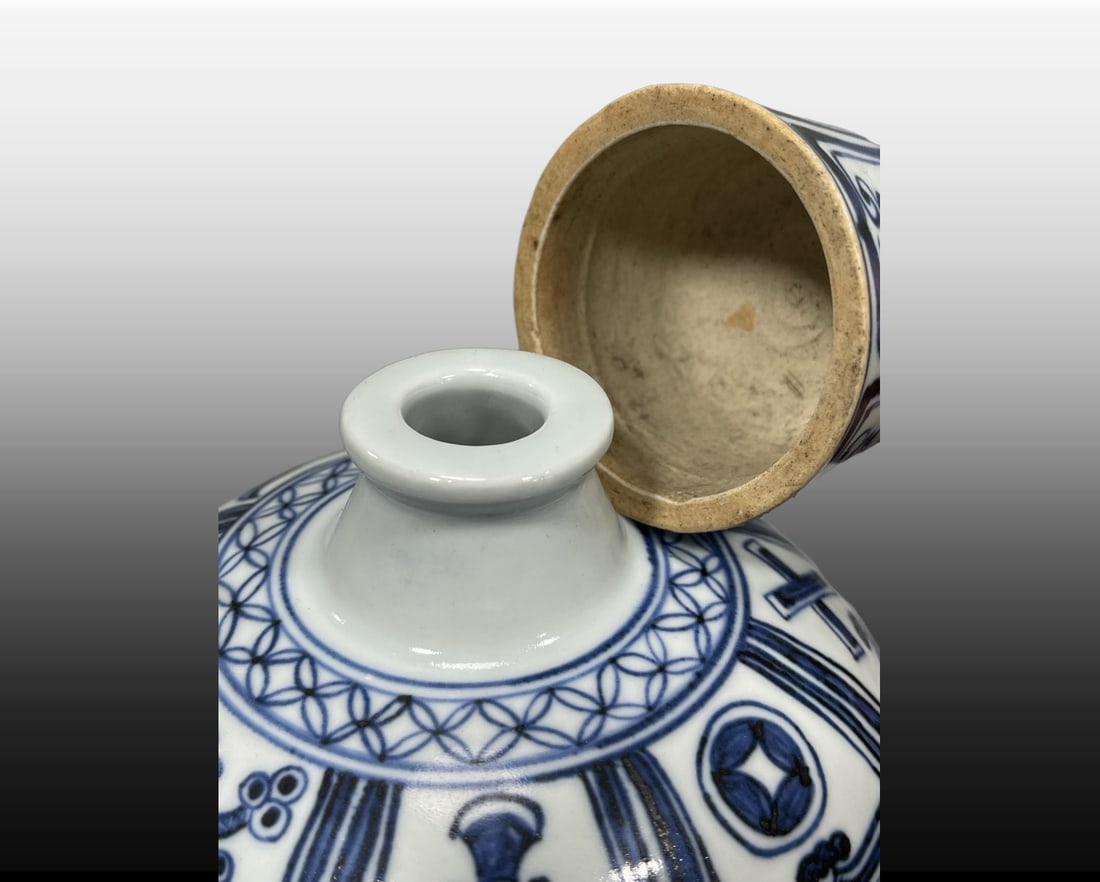 A Exquisite Blue and White Lion Pattern Vase - 6