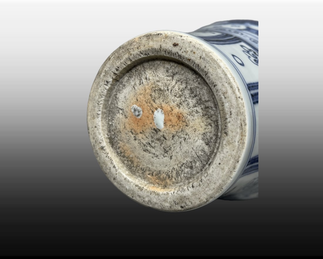 A Exquisite Blue and White Lion Pattern Vase - 9
