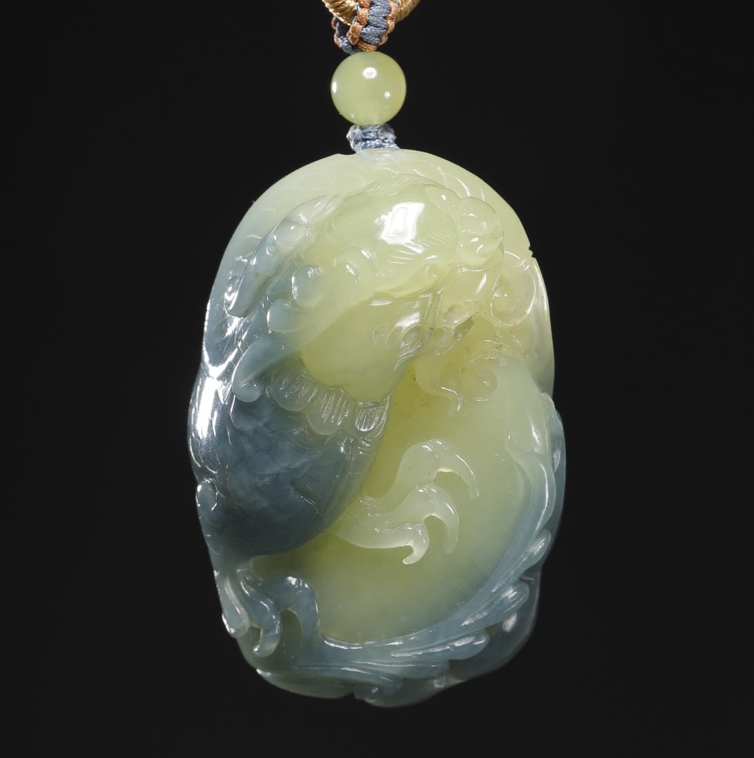 A Exquisite Hotan Yellow Jade Dragon Pattern Pendant (1 of 5)