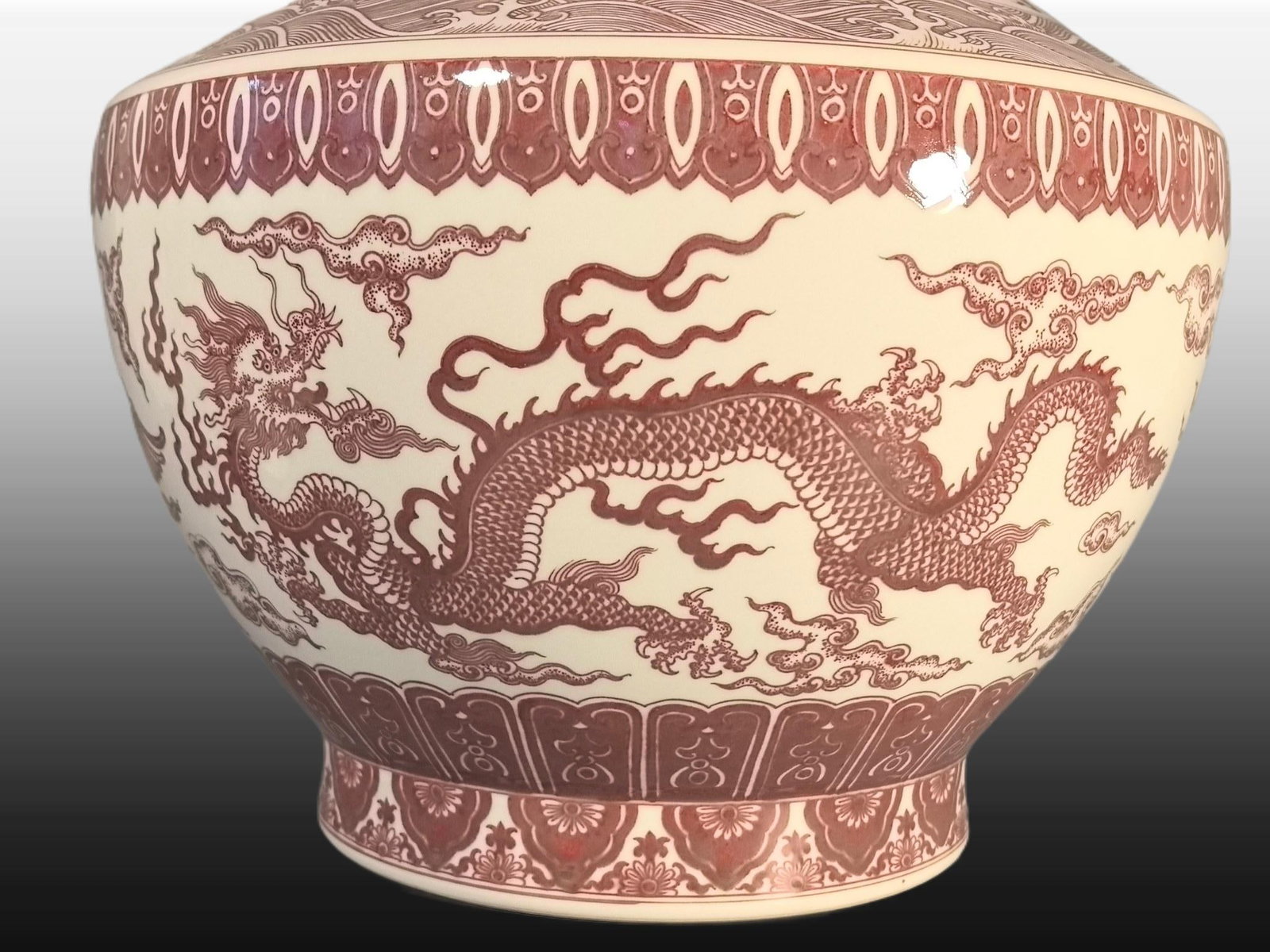 A Exquisite Underglaze-Red Dragon and Phoenix Pattern Vase - 7