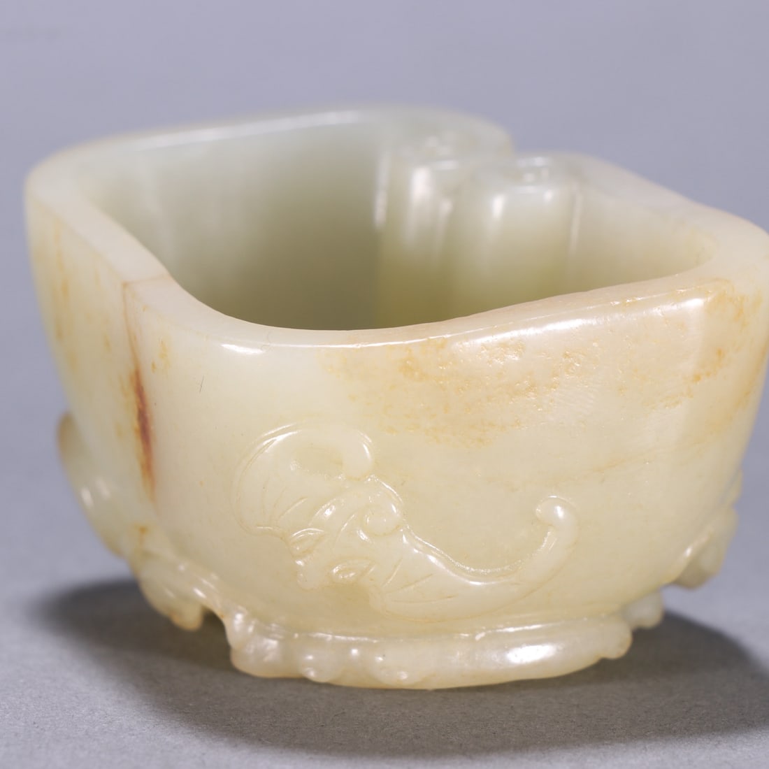 A Exquisite Hotan Jade Ganoderma lucidum Pattern Washer - 6