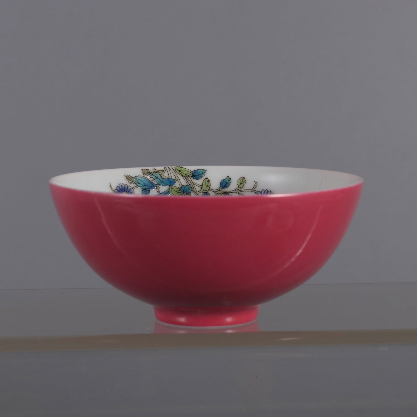 A pair of Exquisite Ruby Red-Glazed Flower Pattern Cup - 6