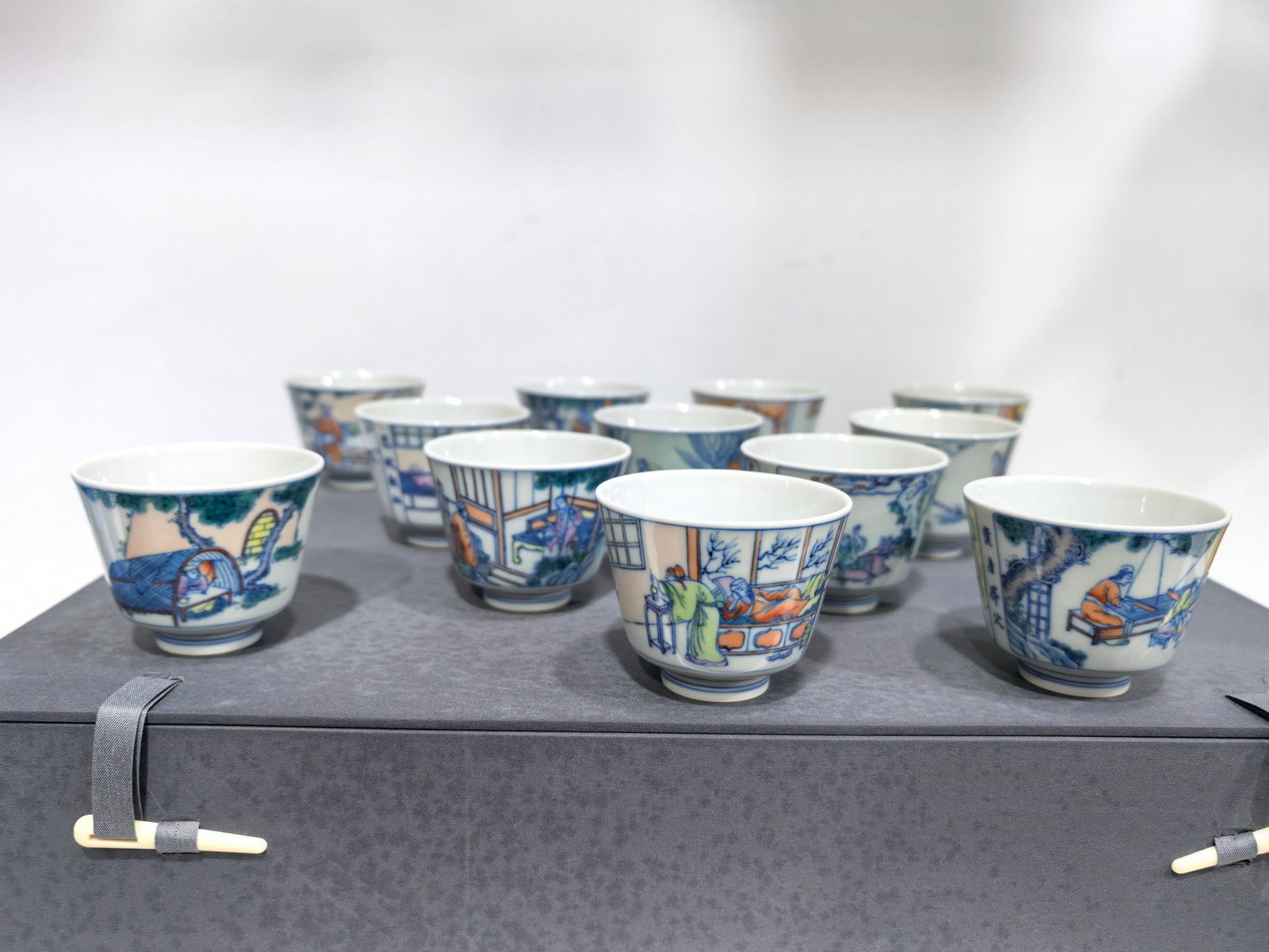 A Set of Exquisite Doucai Figures Pattern Cup: A Set of Exquisite Doucai Figures Pattern Cup,Qing Dynasty, China,Kangxi Six-character Mark,Size:2inx2.7in