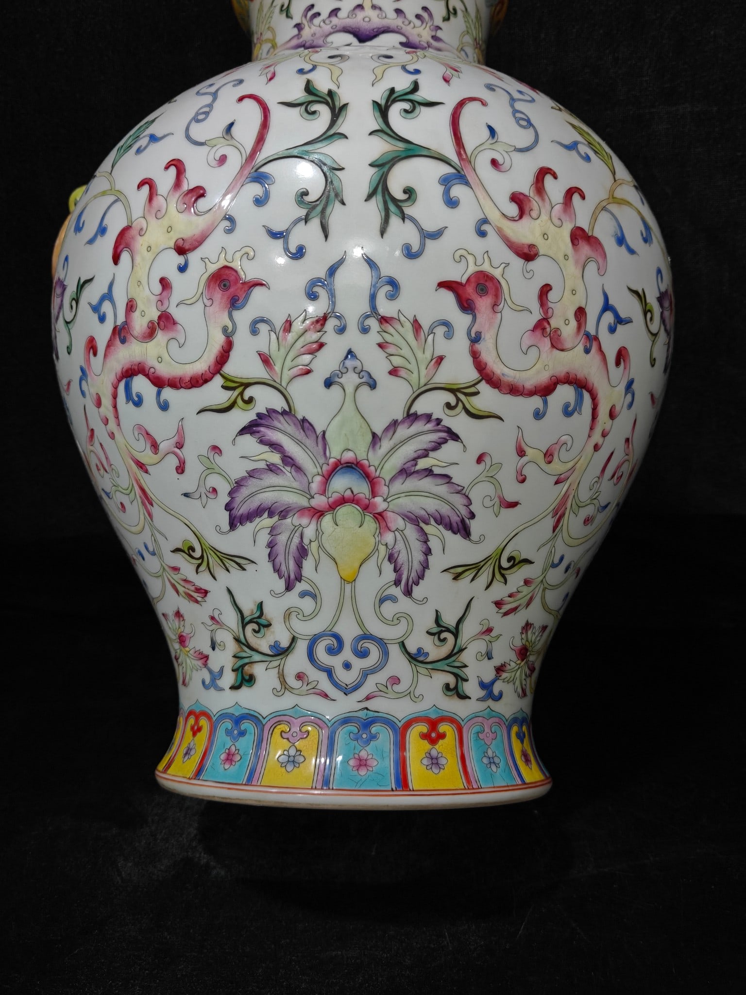 A Exquisite Enamel Lotus Pattern Double-Ears Vase - 5