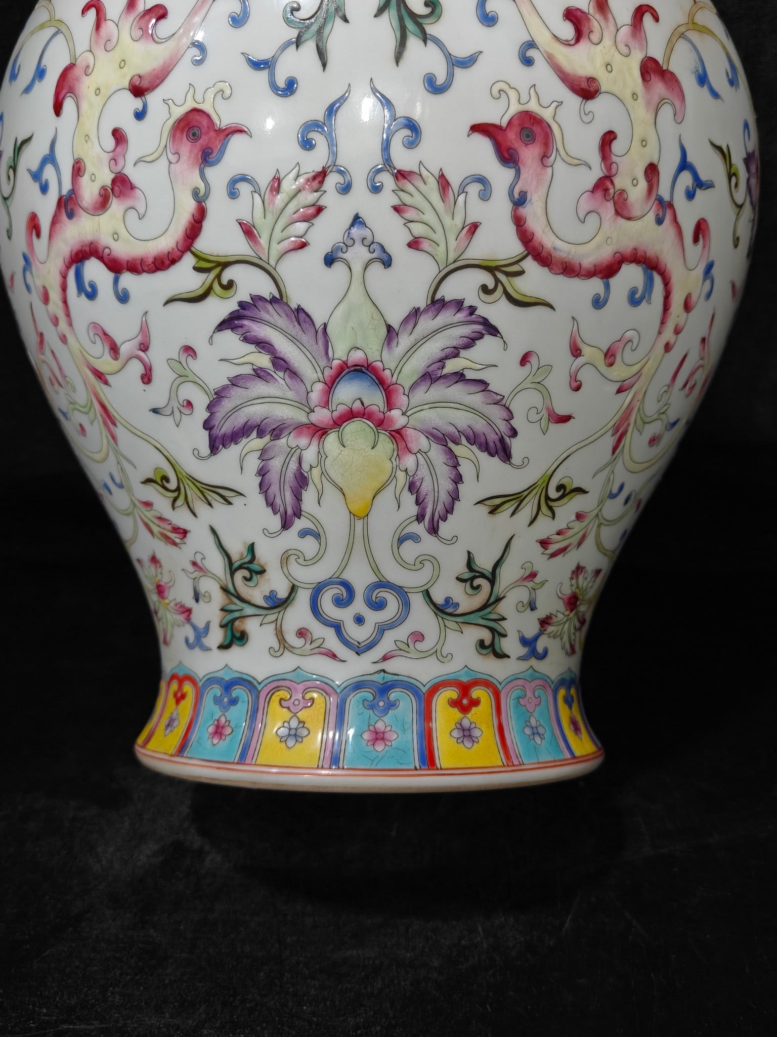 A Exquisite Enamel Lotus Pattern Double-Ears Vase - 6