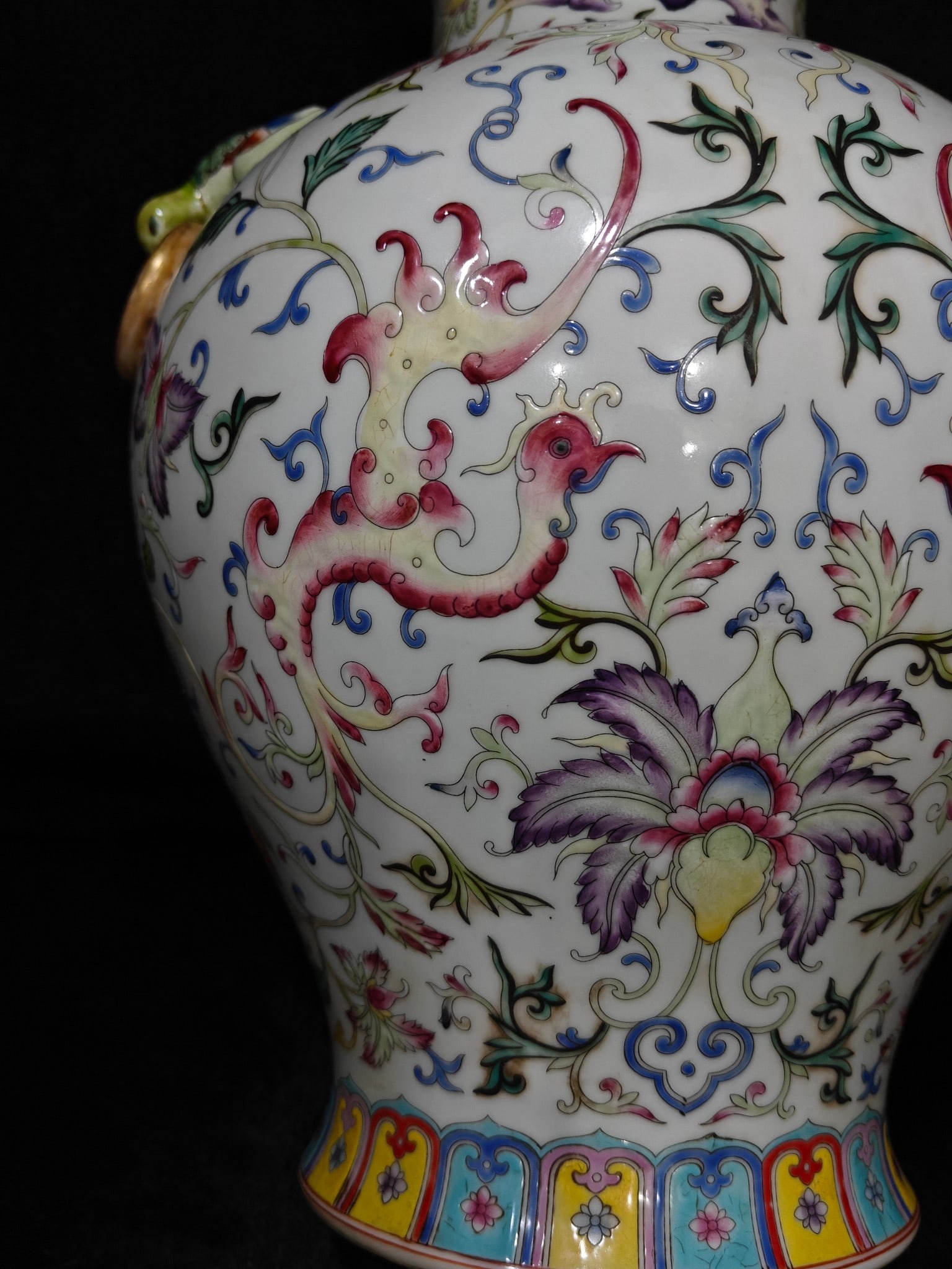 A Exquisite Enamel Lotus Pattern Double-Ears Vase - 7