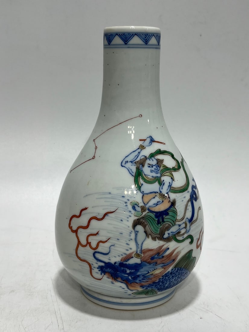 A Exquisite Wucai Figures Pattern Vase - 7