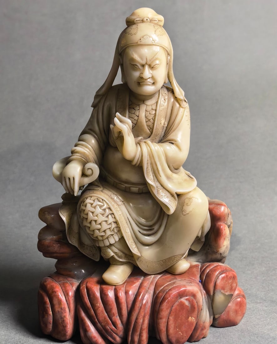 A Exquisite Shoushan Stone Buddha statue Ornament (1 of 9)