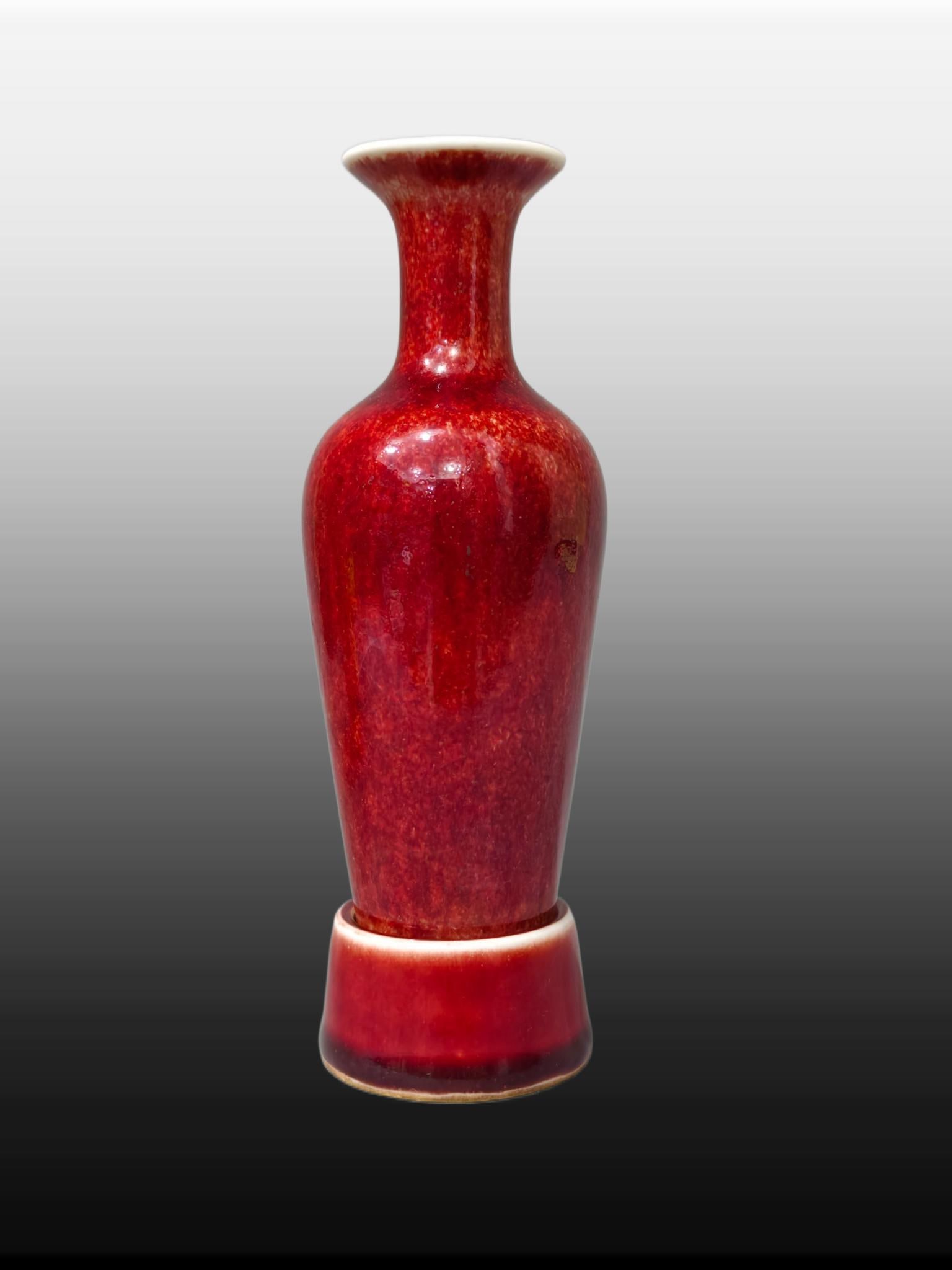 A Exquisite Lang Red Glazed Vase - 3