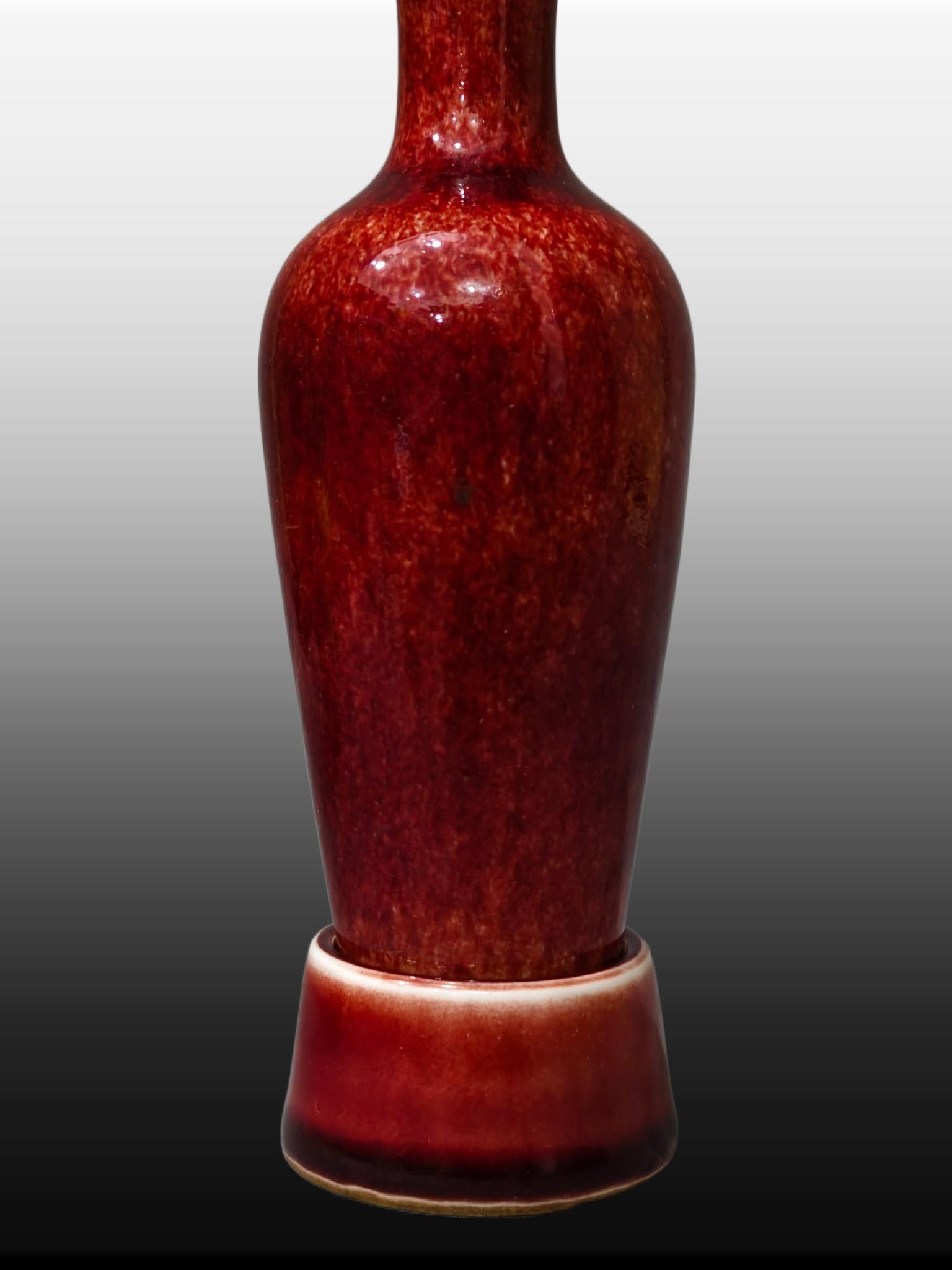 A Exquisite Lang Red Glazed Vase - 4