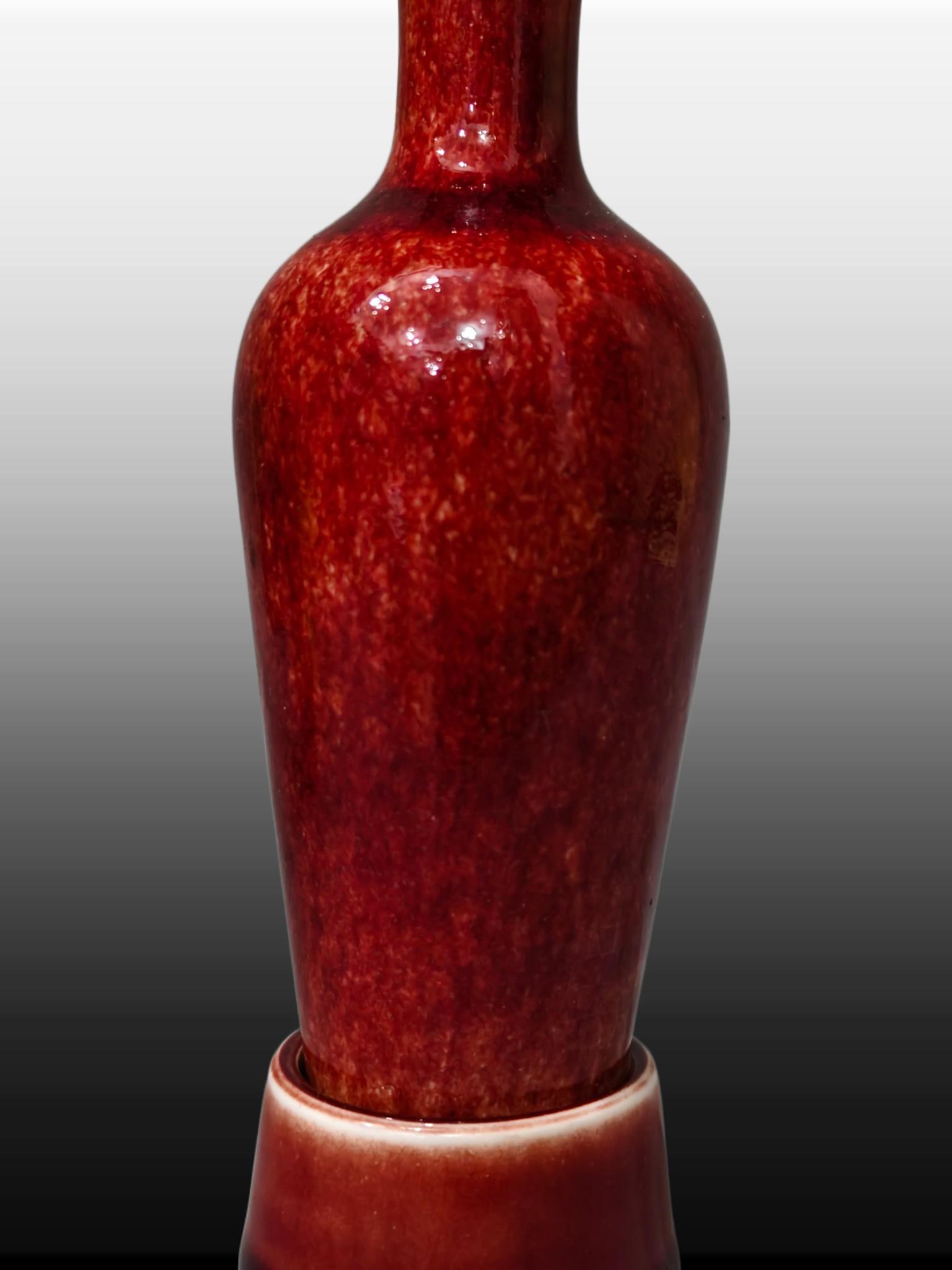 A Exquisite Lang Red Glazed Vase - 5