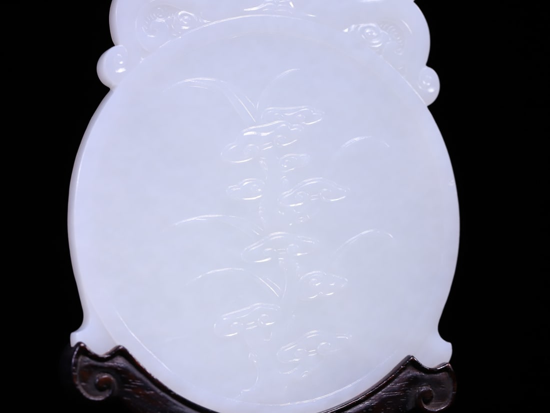 A Exquisite Hotan Jade Figures Pattern Table Screen - 7