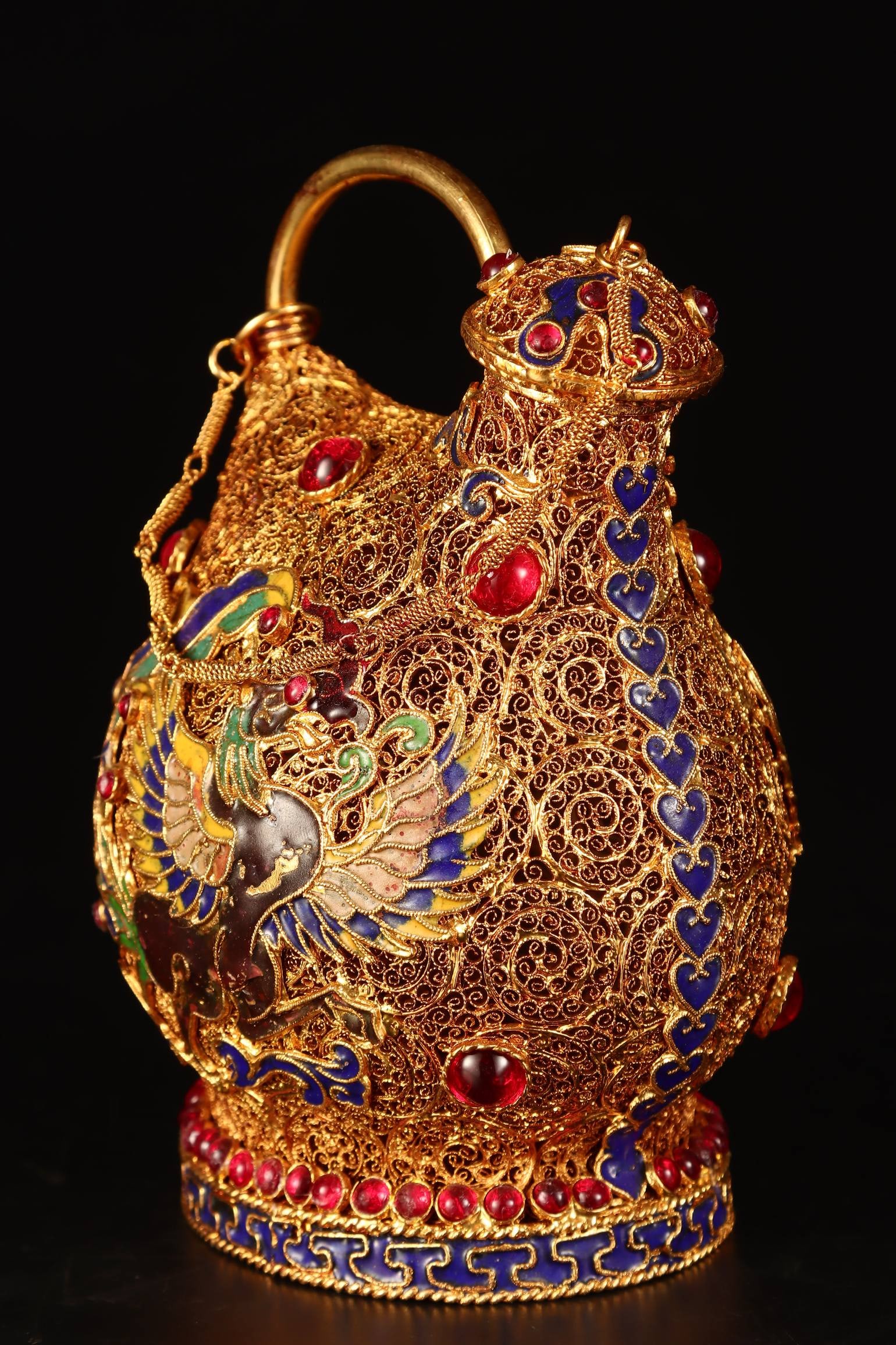 A Exquisite Filigree Gilt Phoenix Pattern Ewer - 2