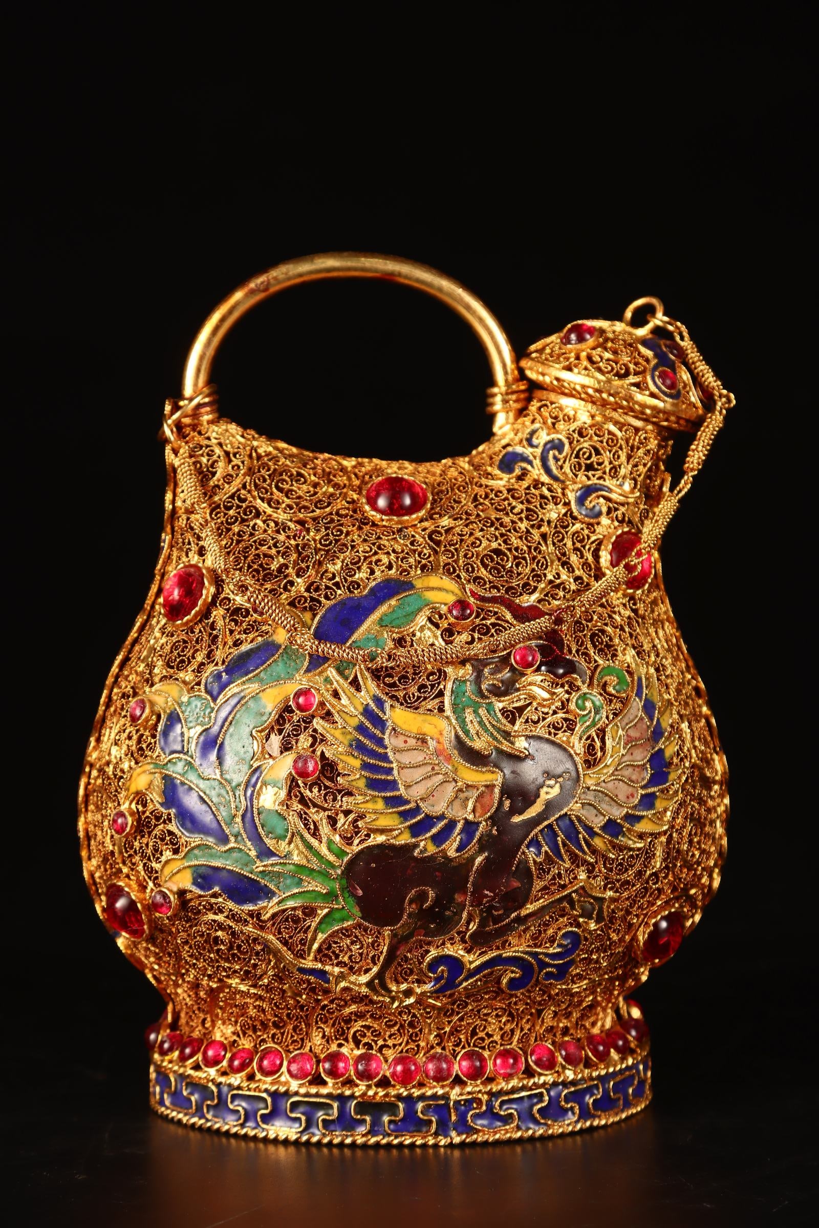 A Exquisite Filigree Gilt Phoenix Pattern Ewer - 3
