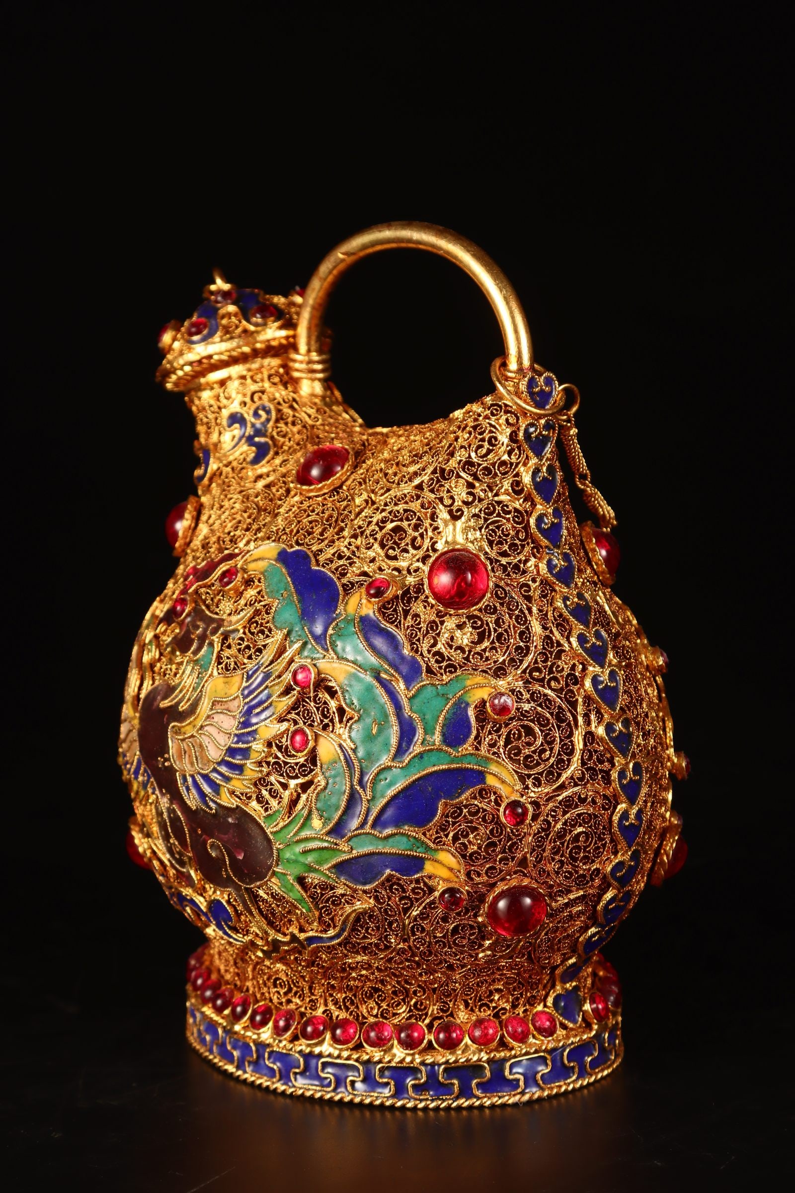 A Exquisite Filigree Gilt Phoenix Pattern Ewer - 4