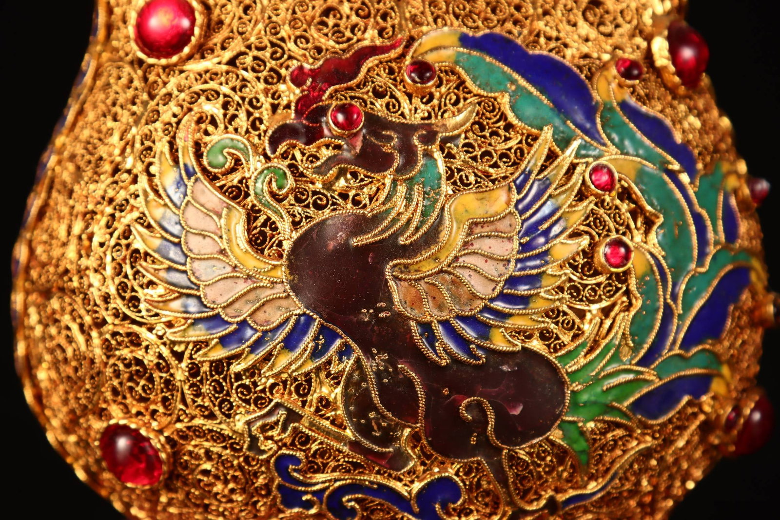 A Exquisite Filigree Gilt Phoenix Pattern Ewer - 5
