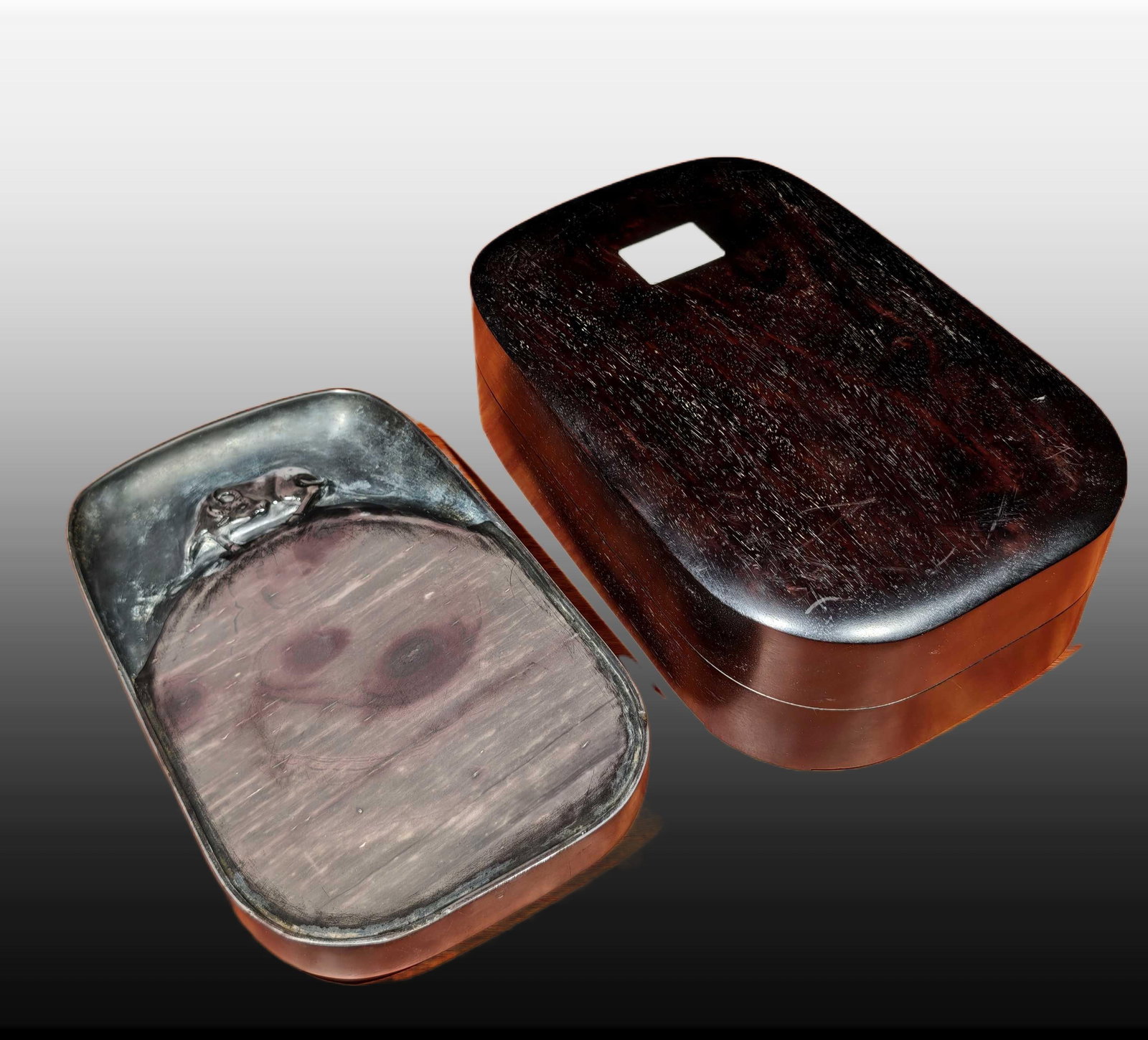 A Exquisite Buffalo Pattern Inkstone - 3