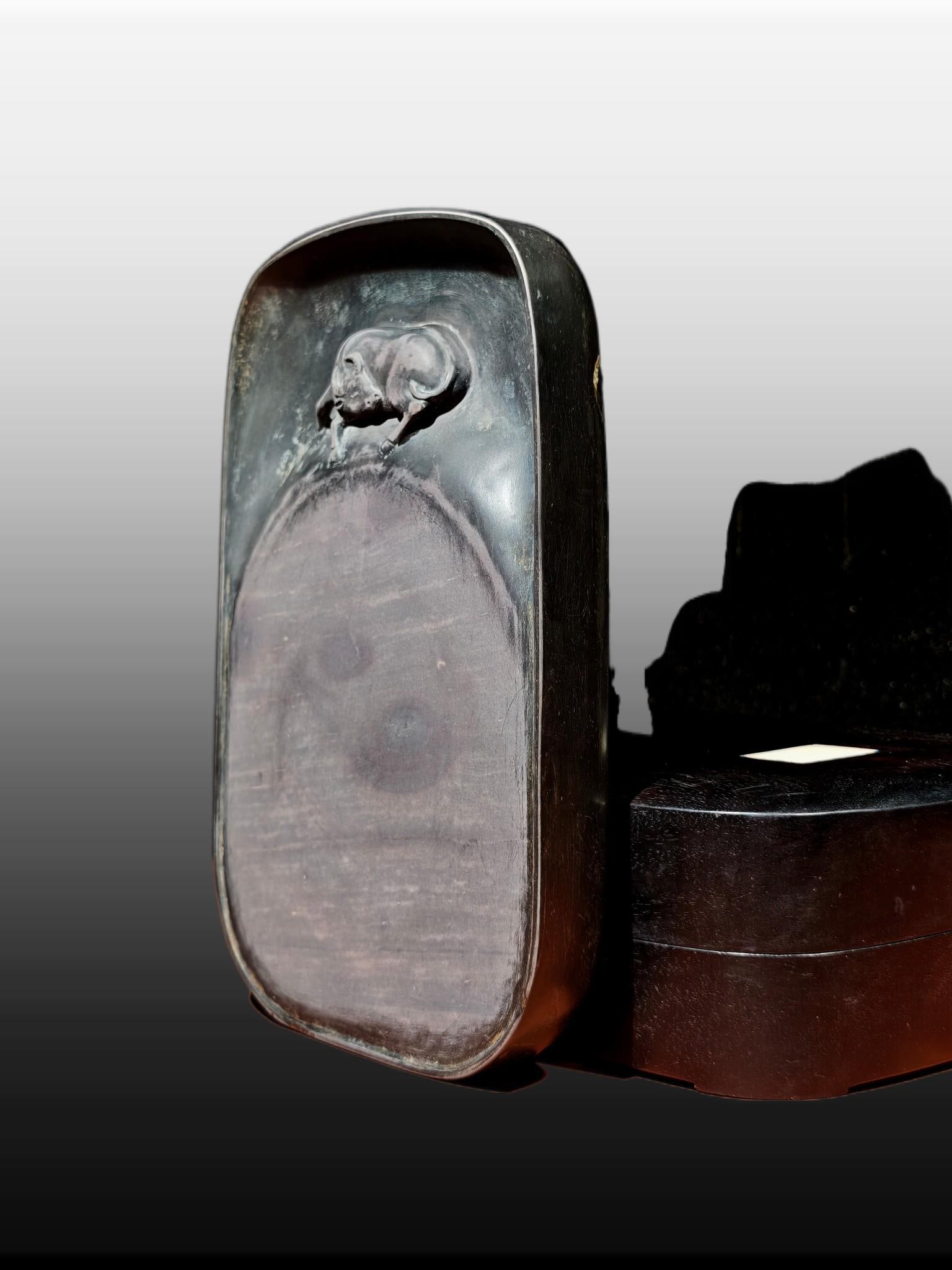 A Exquisite Buffalo Pattern Inkstone - 7