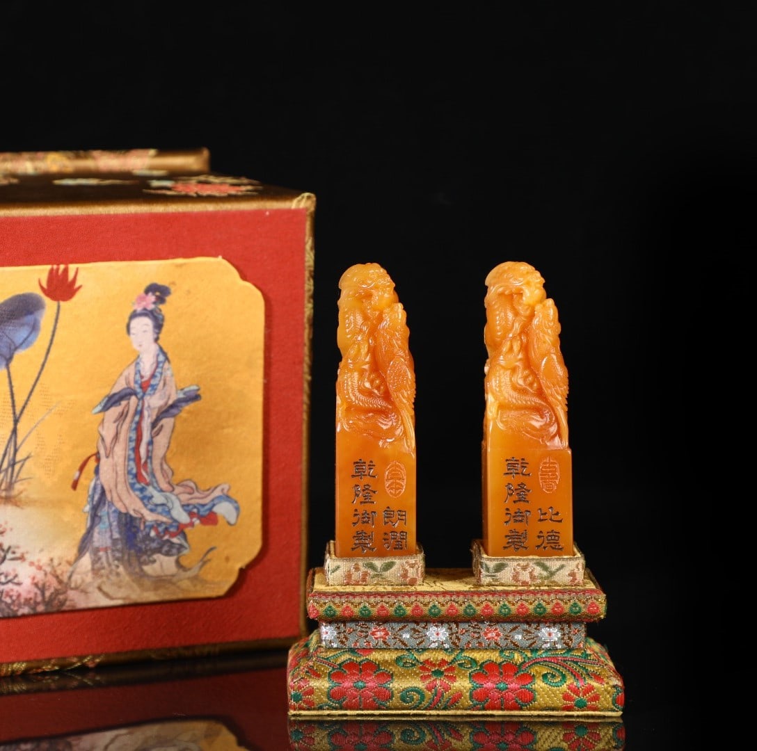 A Set of Exquisite Shoushan Stone Dragon Seal: A Set of Exquisite Shoushan Stone Dragon Seal,Qing Dynasty, China,With Mark,Size:3.5inx1in,Weight:213g