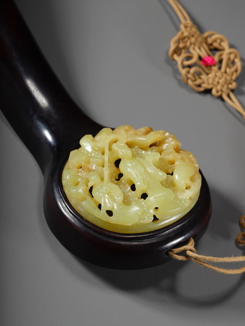 A Exquisite Hotan Yellow Jade Figures Pattern Ruyi - 10