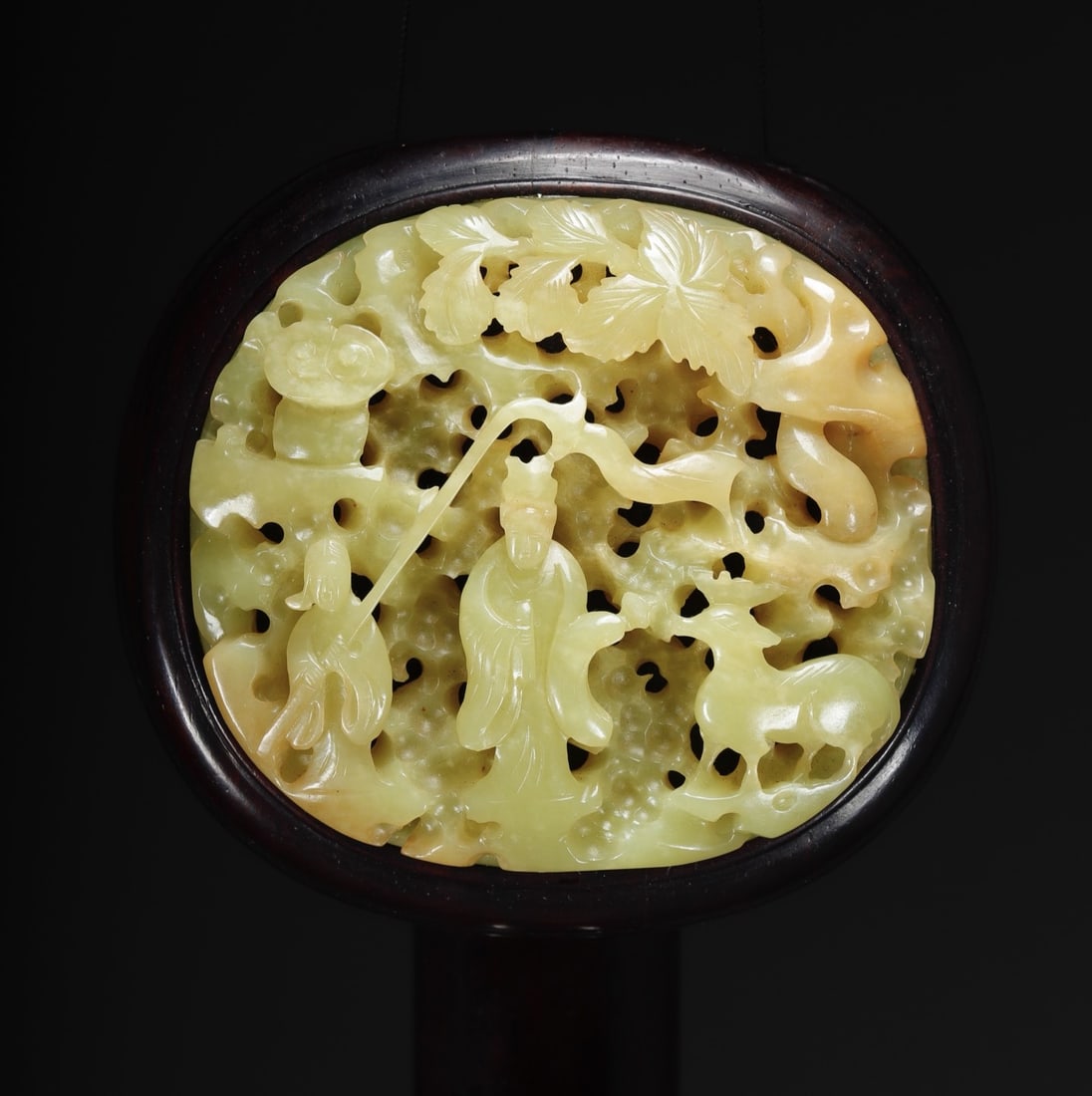 A Exquisite Hotan Yellow Jade Figures Pattern Ruyi - 5