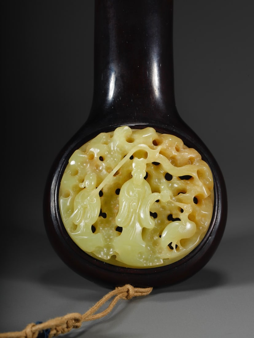 A Exquisite Hotan Yellow Jade Figures Pattern Ruyi - 7