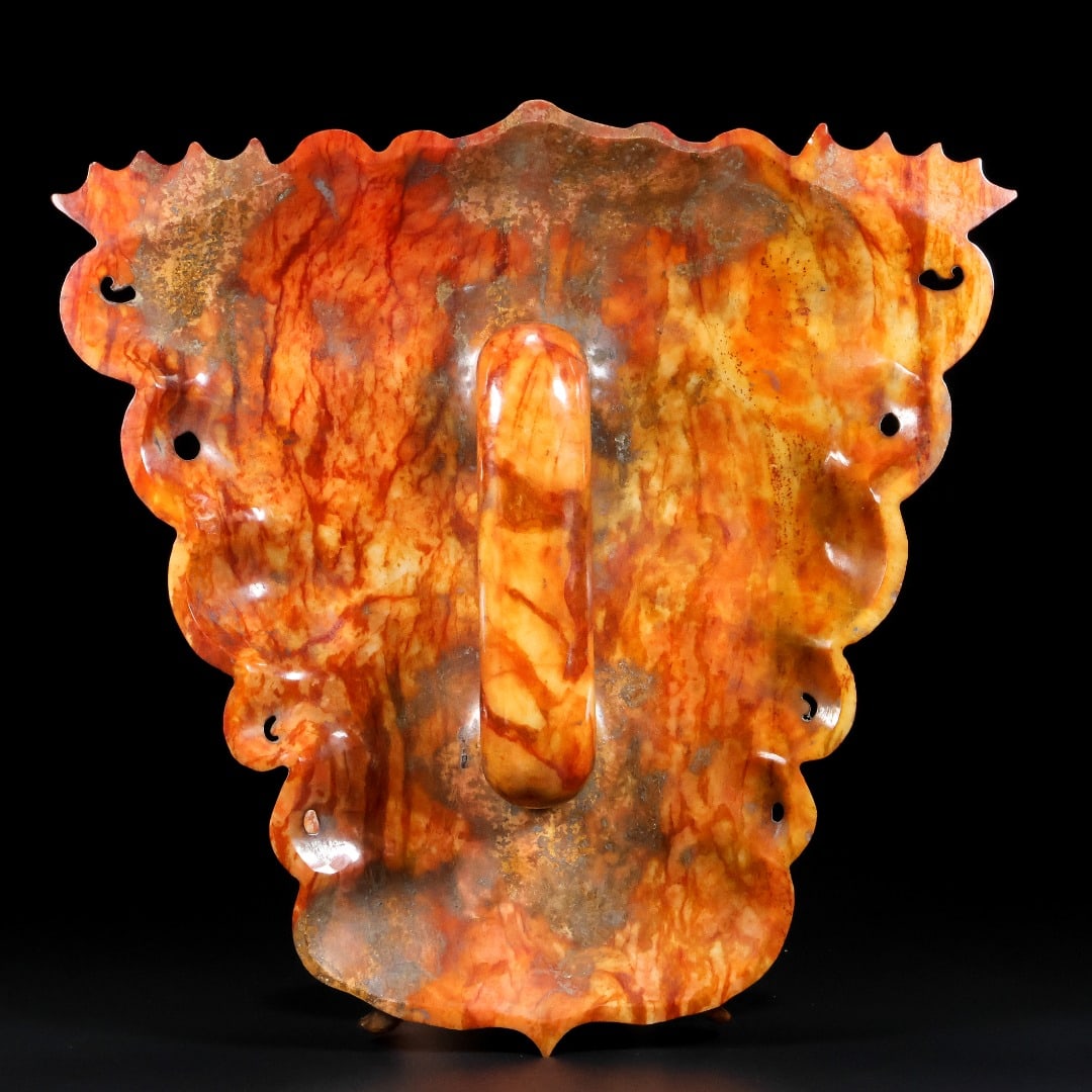 A Exquisite Hotan Jade Auspicious Beast Pattern Shield - 6