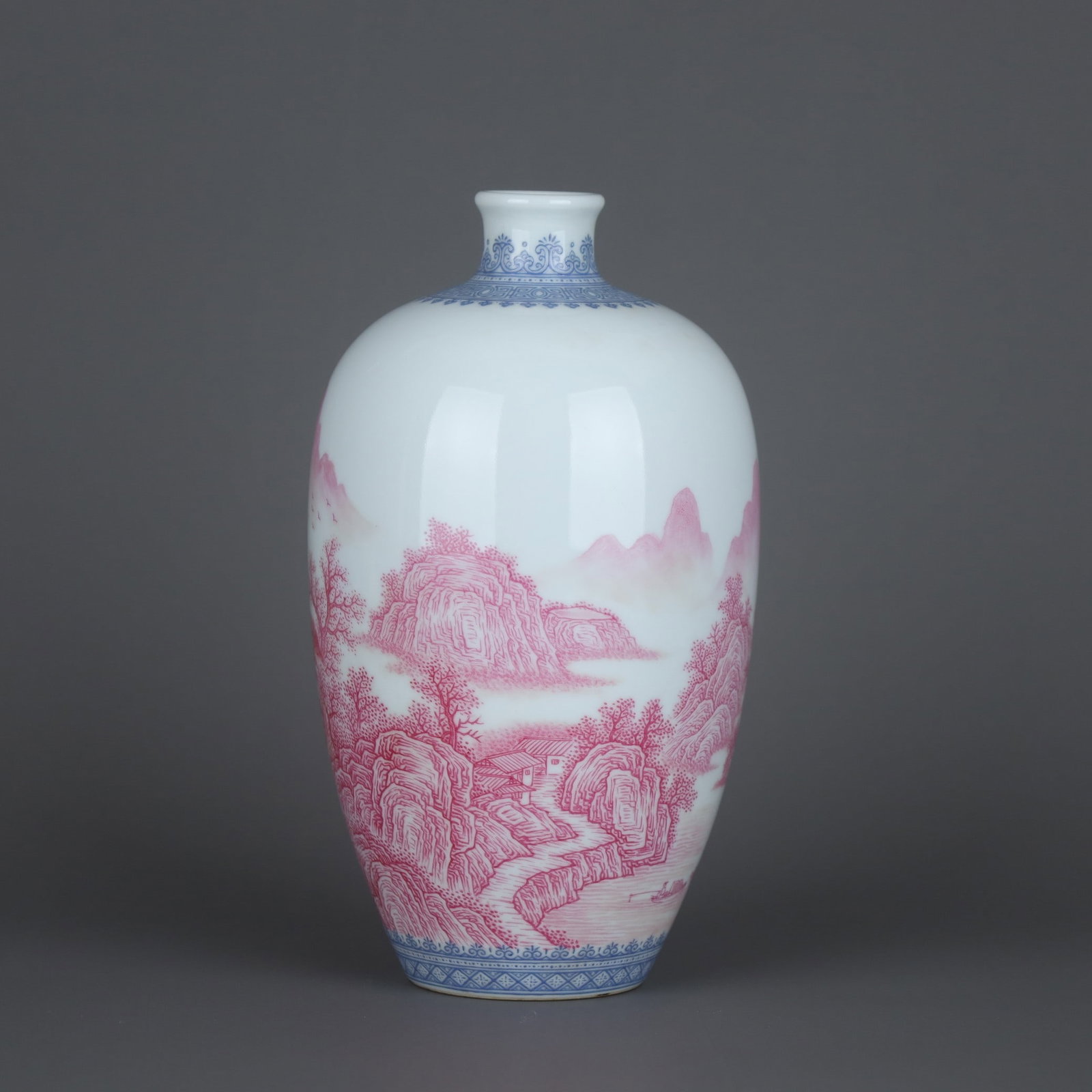 A Exquisite Agate Red Landscape Pattern Vase - 2