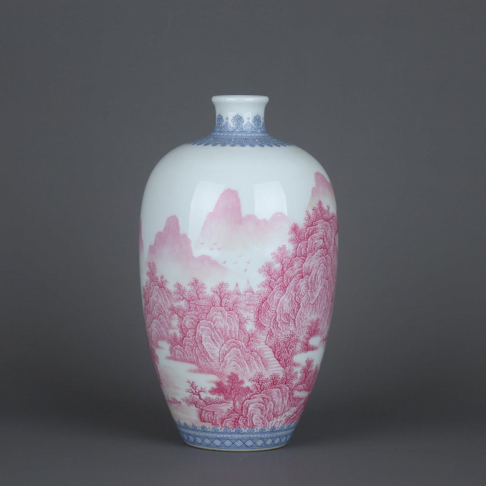 A Exquisite Agate Red Landscape Pattern Vase - 3