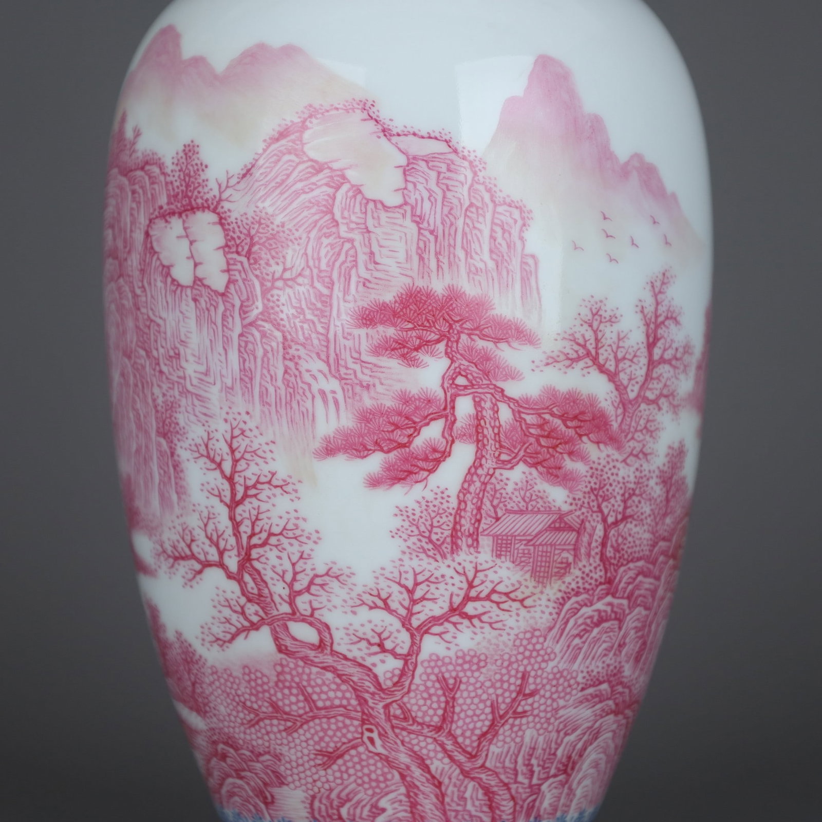 A Exquisite Agate Red Landscape Pattern Vase - 5