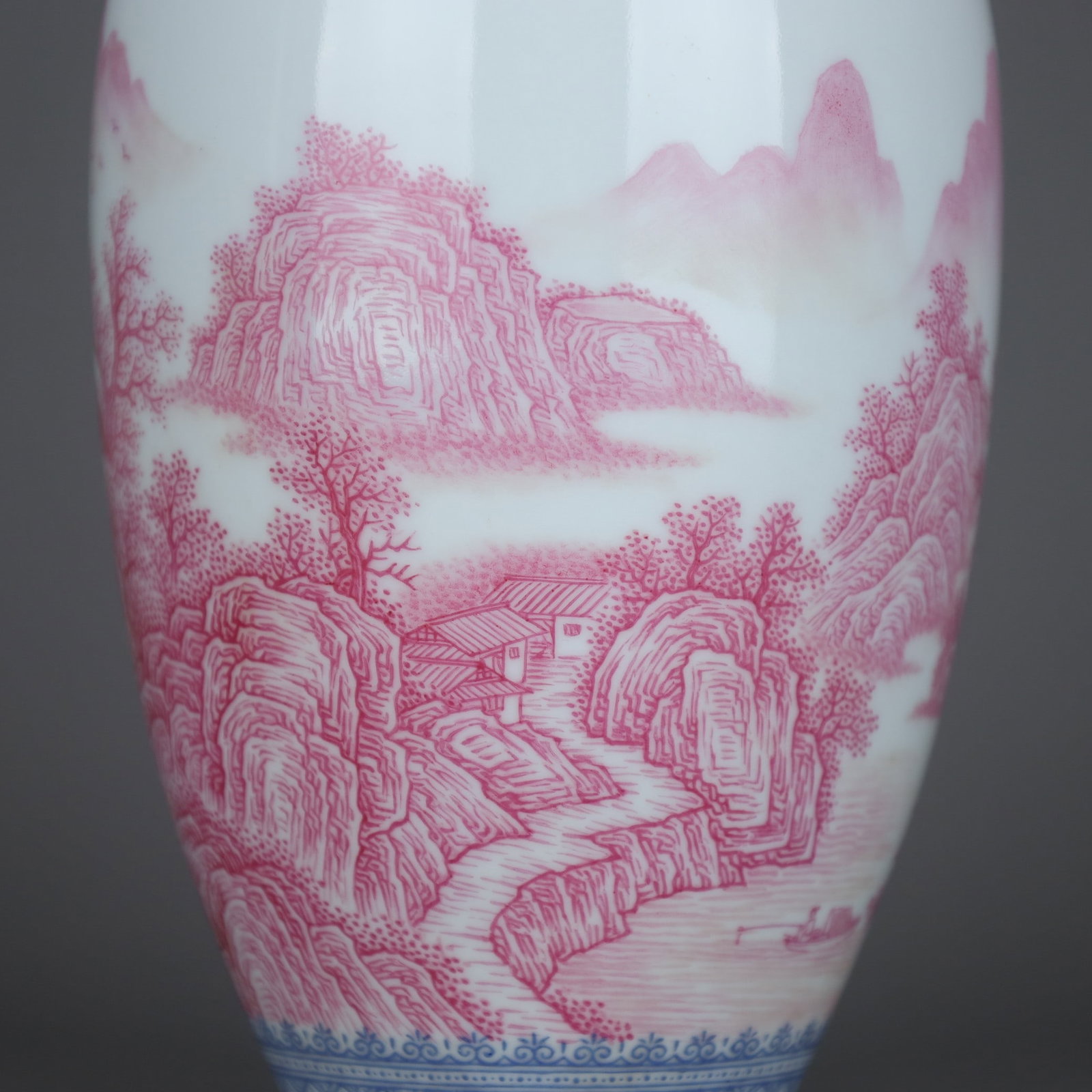 A Exquisite Agate Red Landscape Pattern Vase - 6