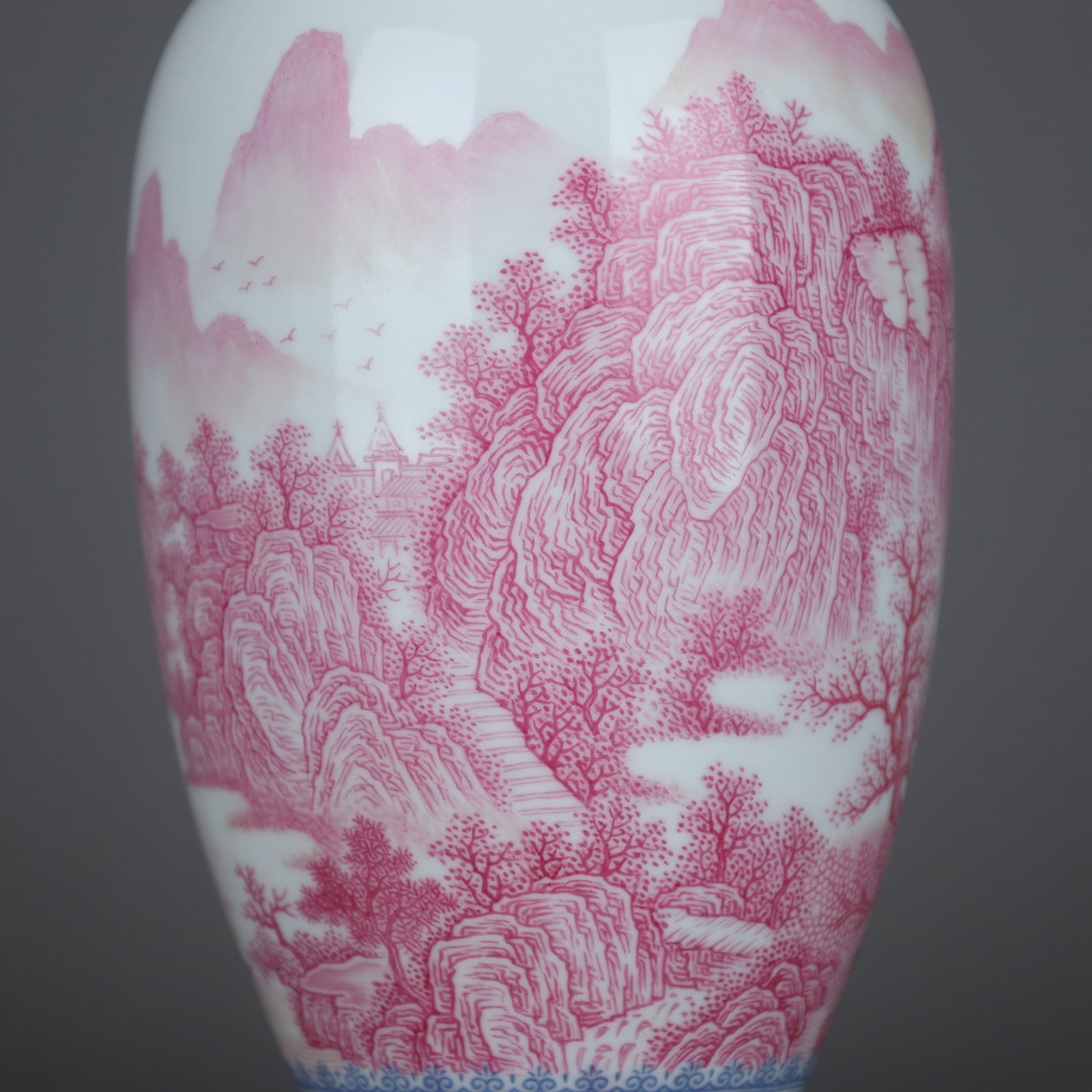 A Exquisite Agate Red Landscape Pattern Vase - 7
