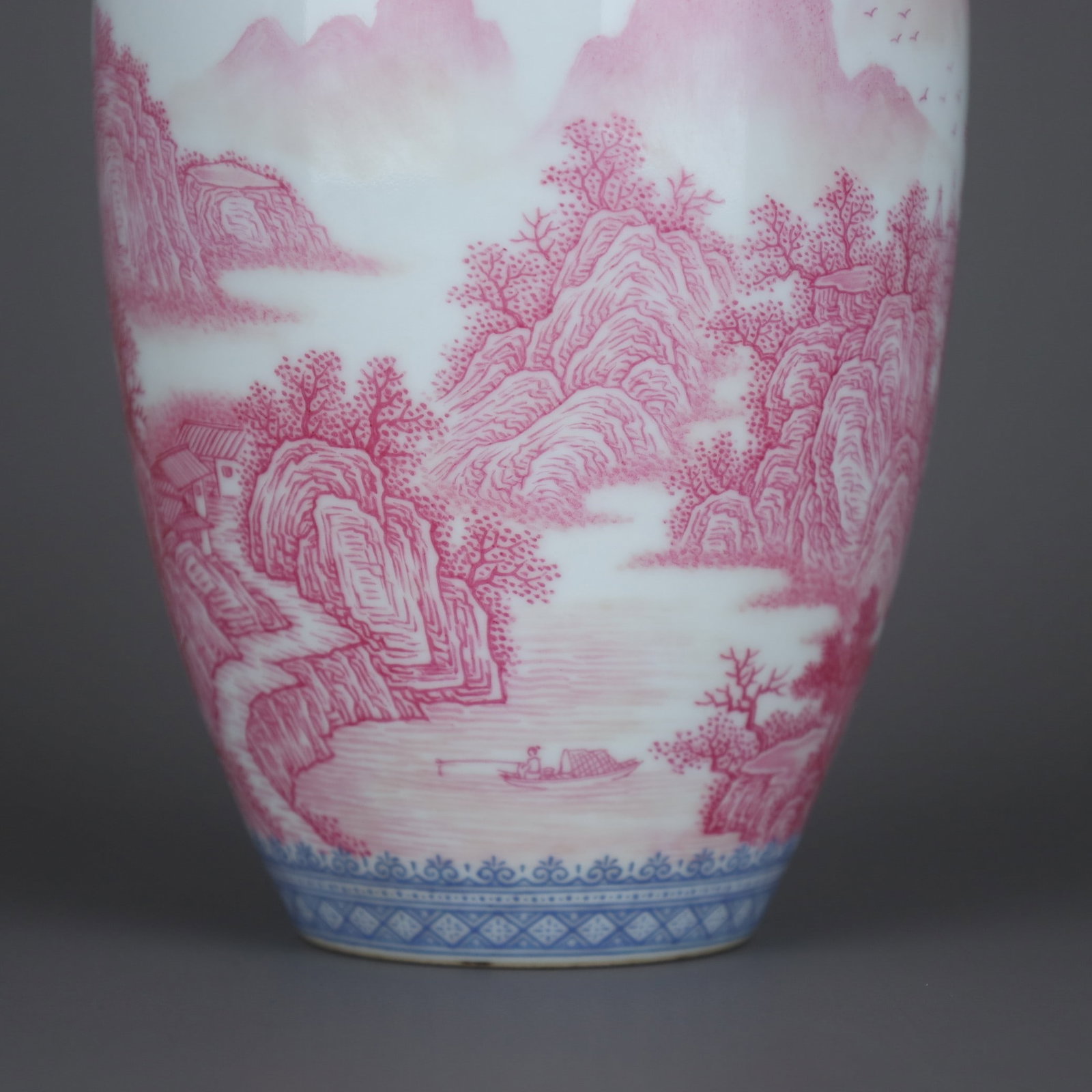 A Exquisite Agate Red Landscape Pattern Vase - 8