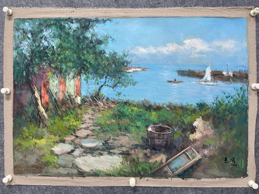 A Fabulous Chinese Oil Painting of Landscape (1 of 9)