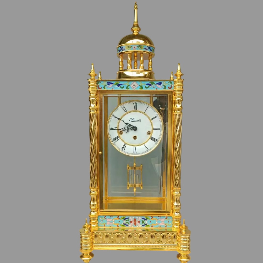 A Exquisite Cloisonne Gilt Bronze Mantel Clock (1 of 5)