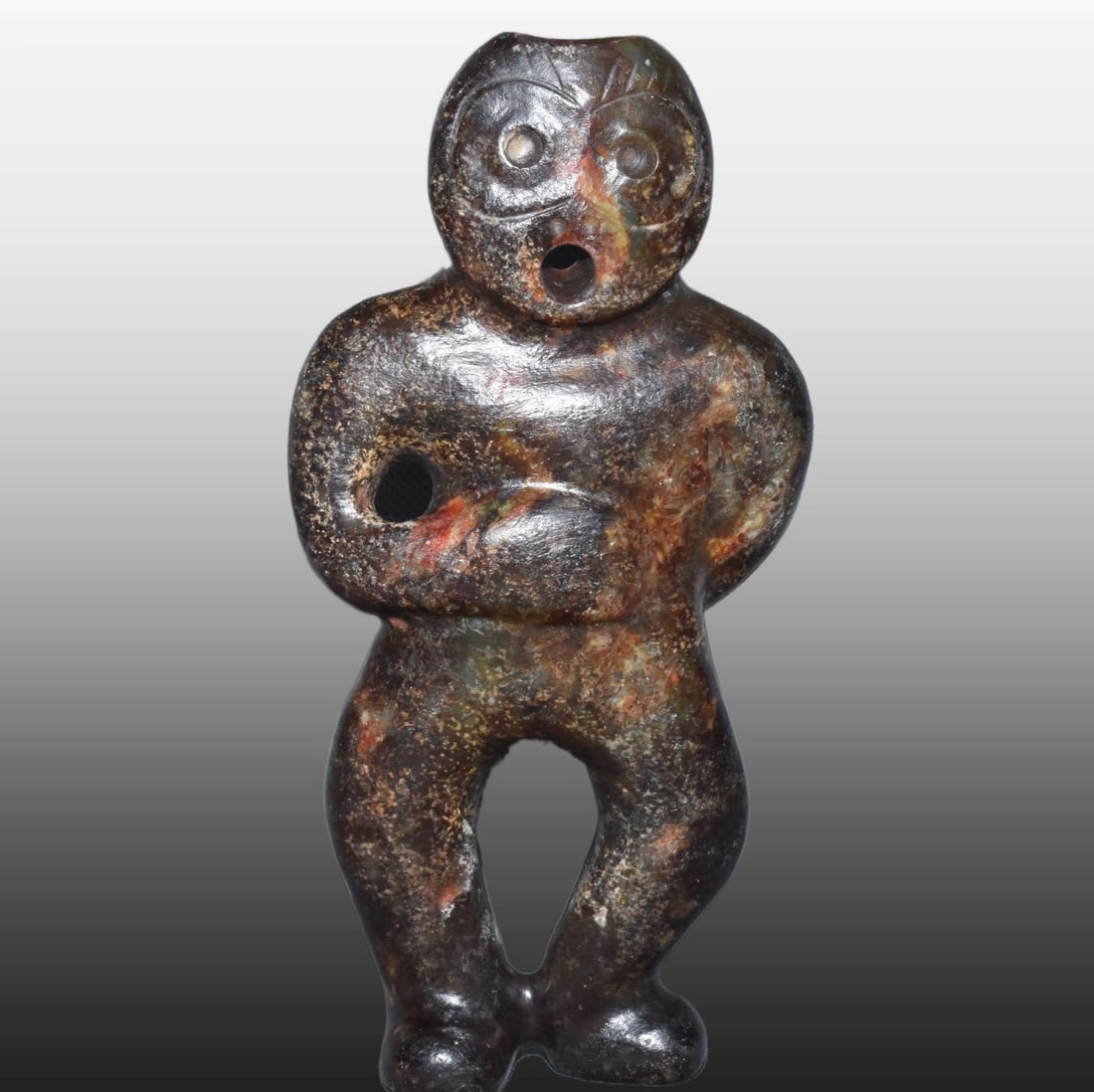 A Exquisite Gaogu Jade Figures Ornament: A Exquisite Gaogu Jade Figures Ornament,Ancient Time, China,Size:7.1inx3.7in,Weight:470g 高古玉人物摆件,远古时期