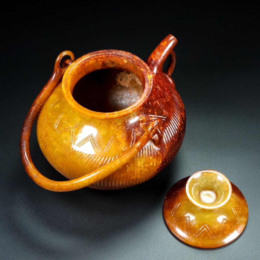 A Exquisite Hotan Jade Ewer - 6