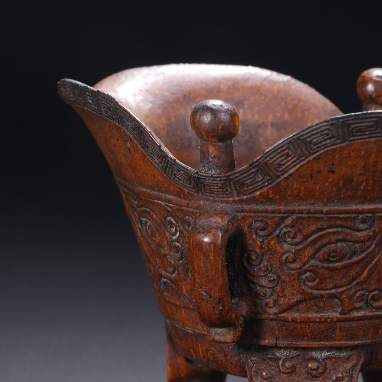 A Exquisite Bamboo Tripod Goblet - 2