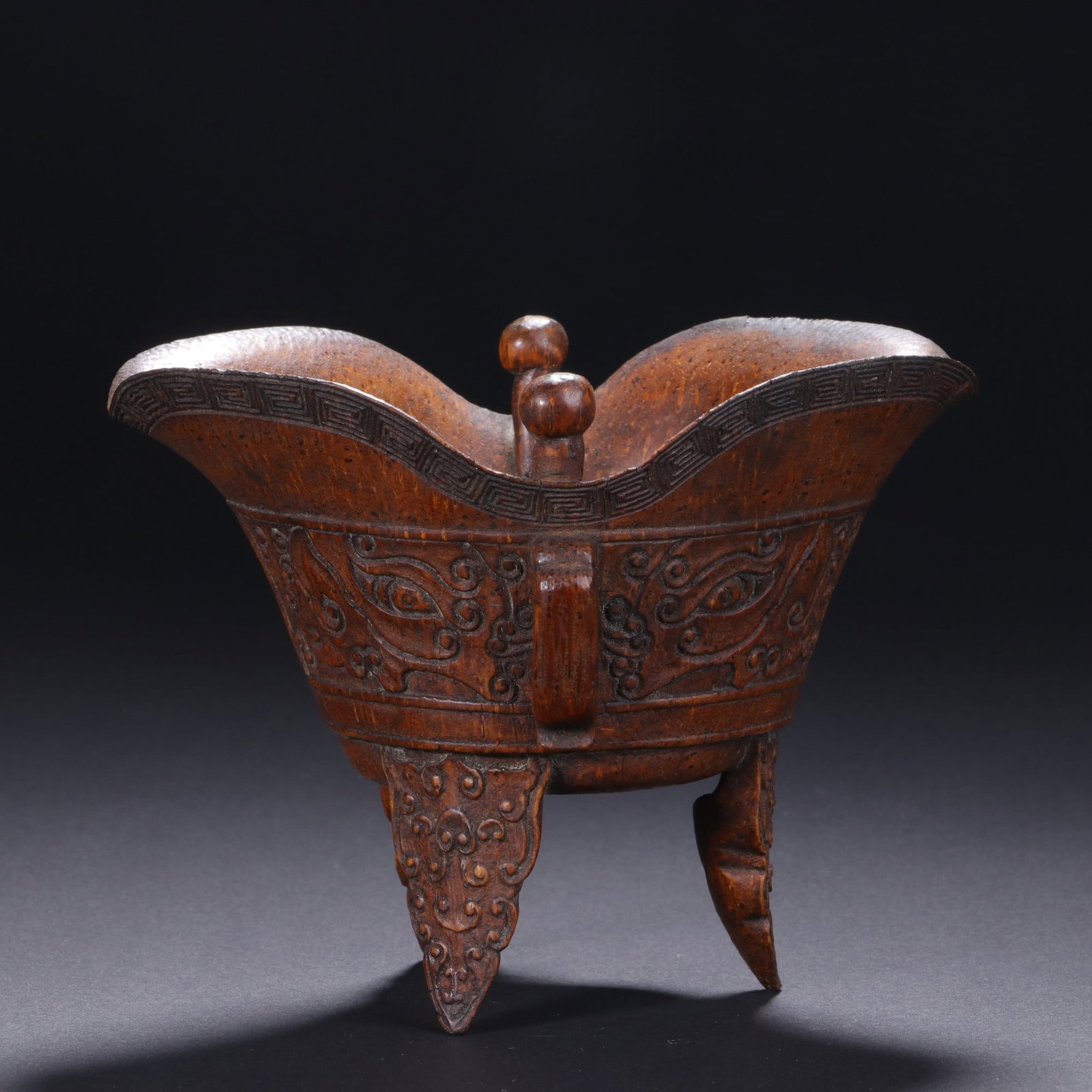 A Exquisite Bamboo Tripod Goblet - 4