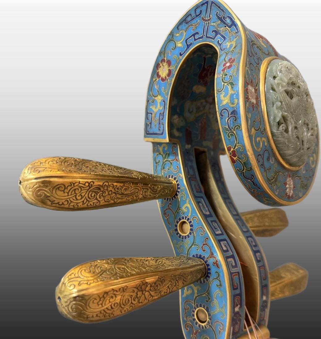 A Exquisite Copper Cloisonne Pipa - 5