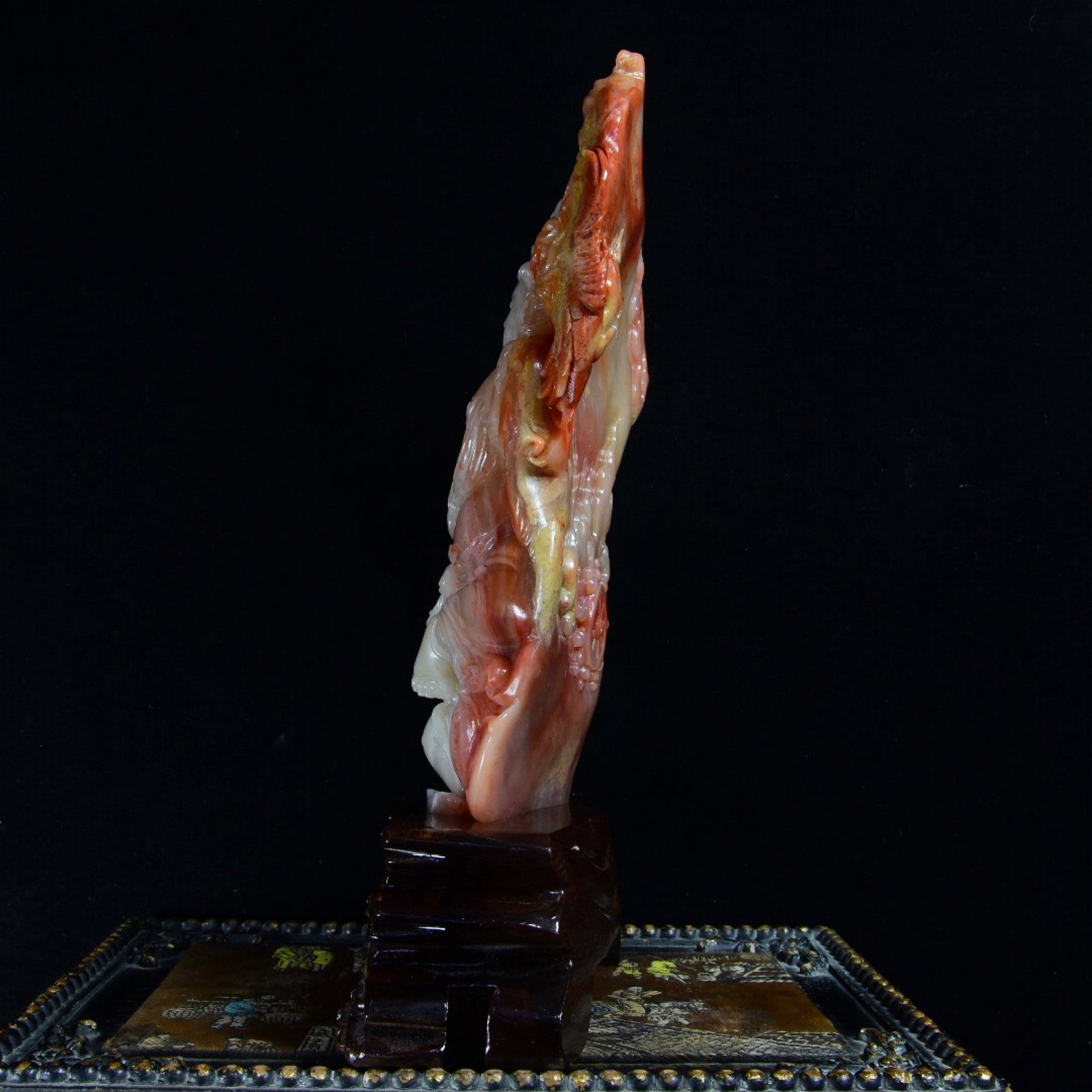 A Rare Shoushan Stone Statue of Avalokitesvara Ornament - 6