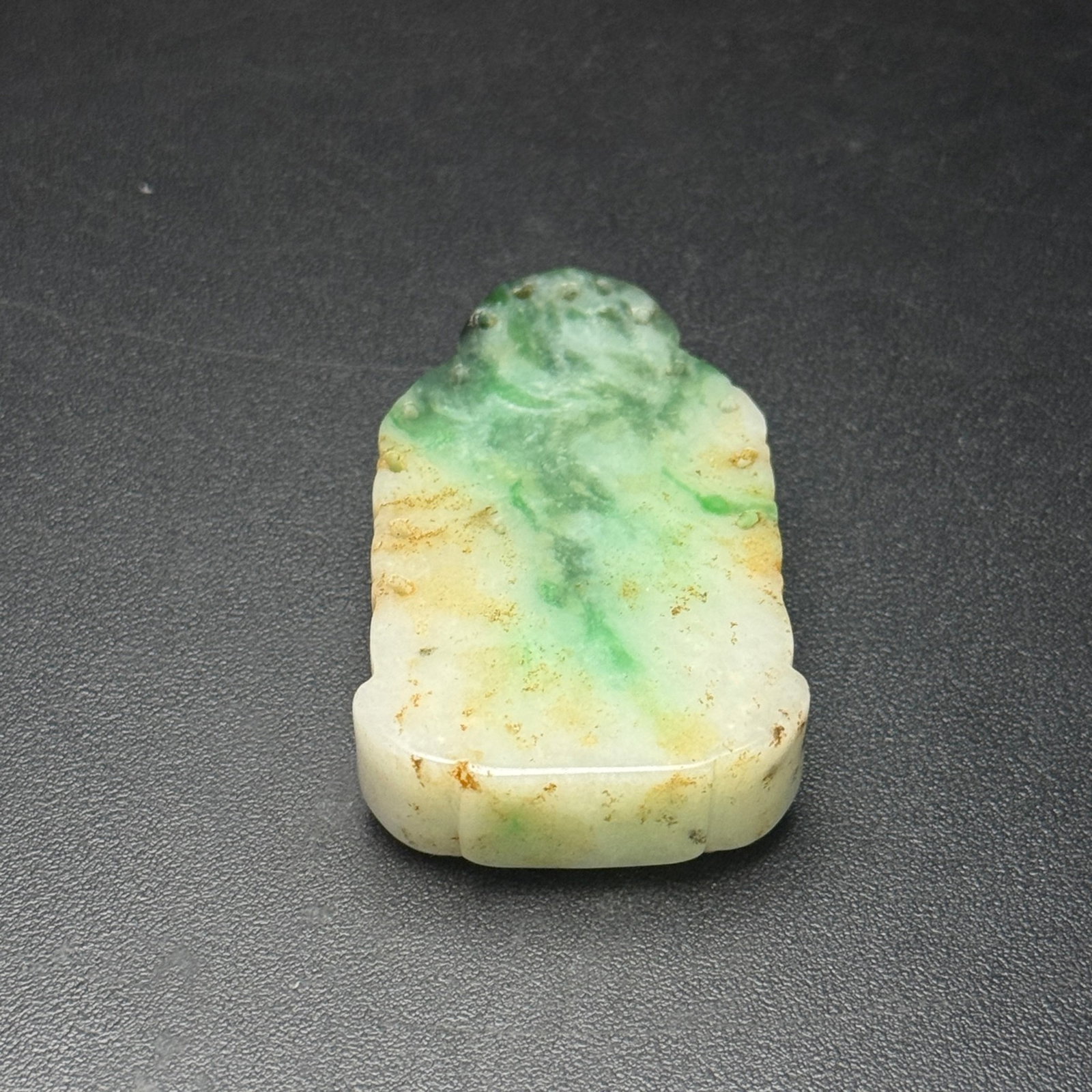 An Exquisite Jadeite Buddha Statue Pattern Pendant - 6